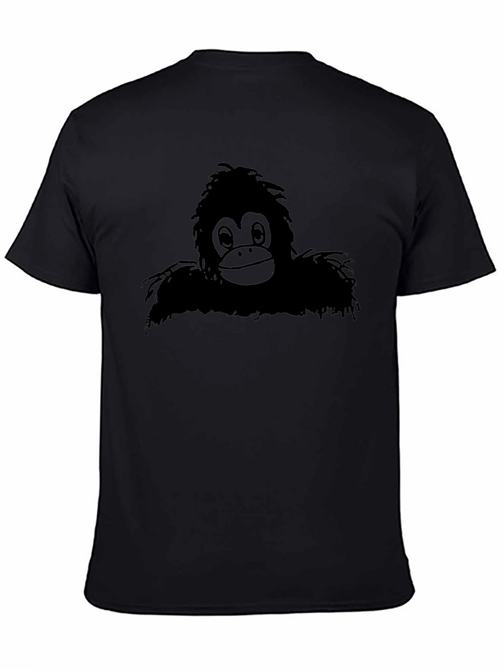Cartoon Orangutan Graphic T-Shirt - Mens Black Tee