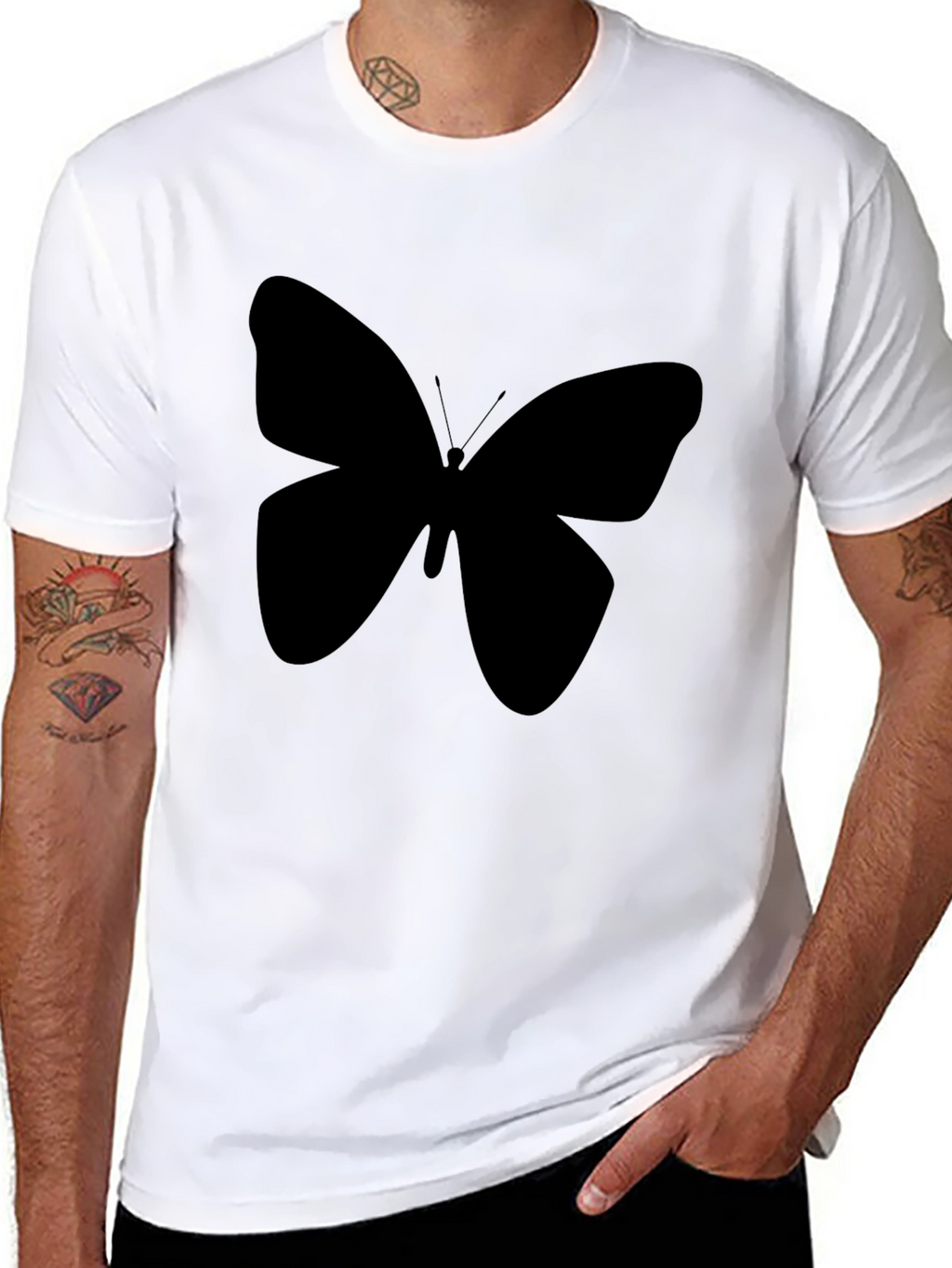 Black Butterfly Graphic Tee - Stylish Unisex T-Shirt