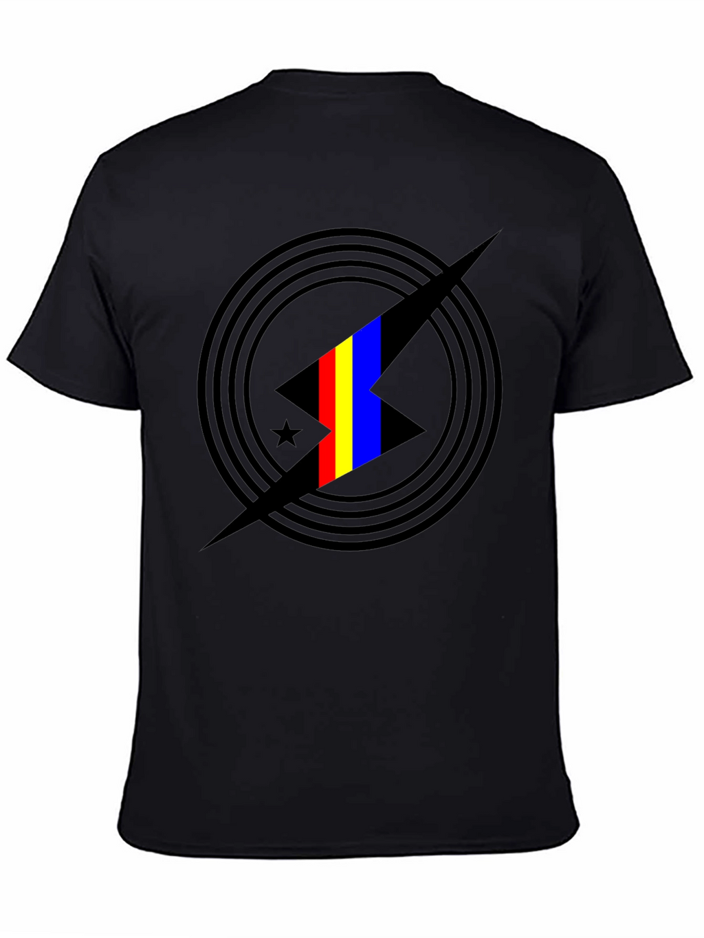 Abstract Graphic Print Black T-Shirt