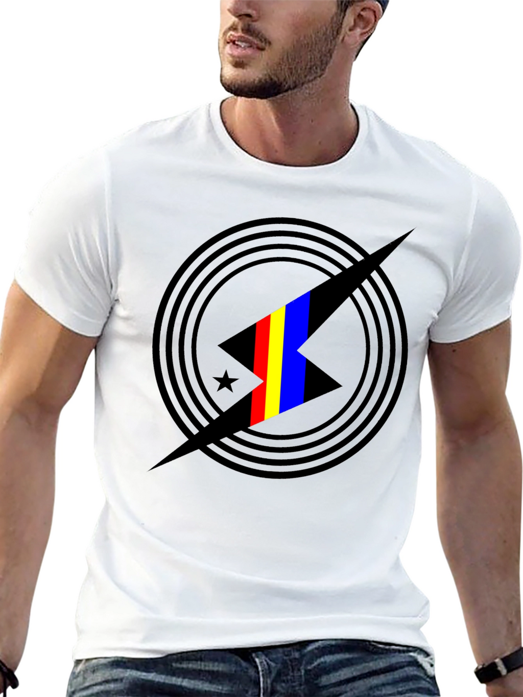 Abstract Graphic Print Black T-Shirt