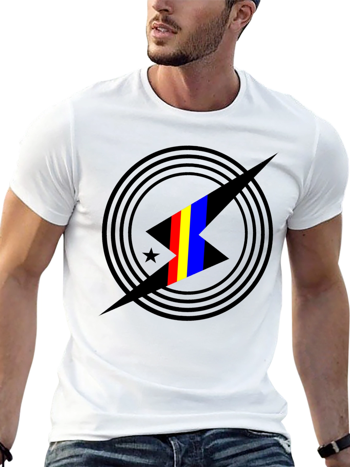 Abstract Graphic Print Black T-Shirt