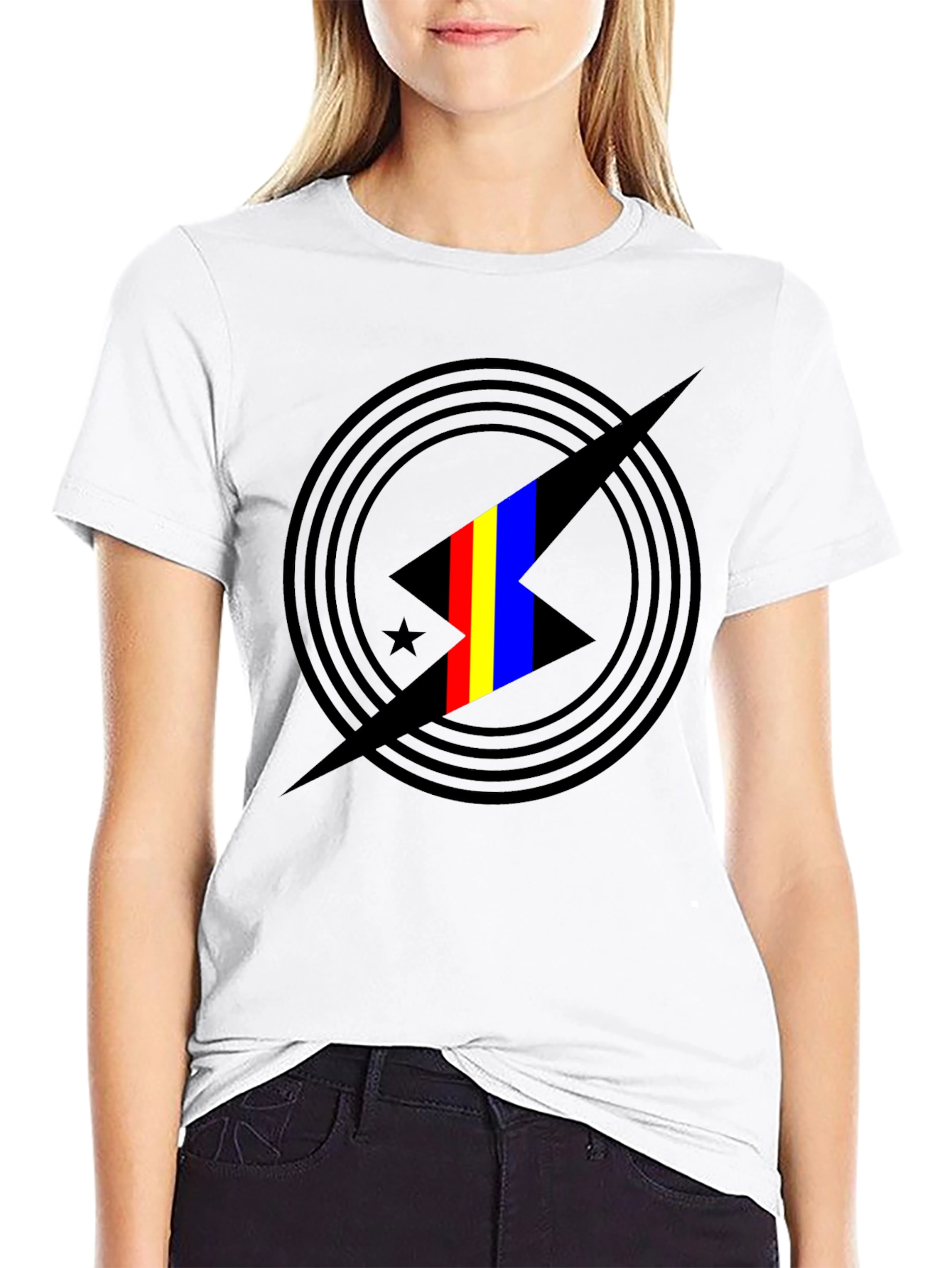 Abstract Graphic Print Black T-Shirt