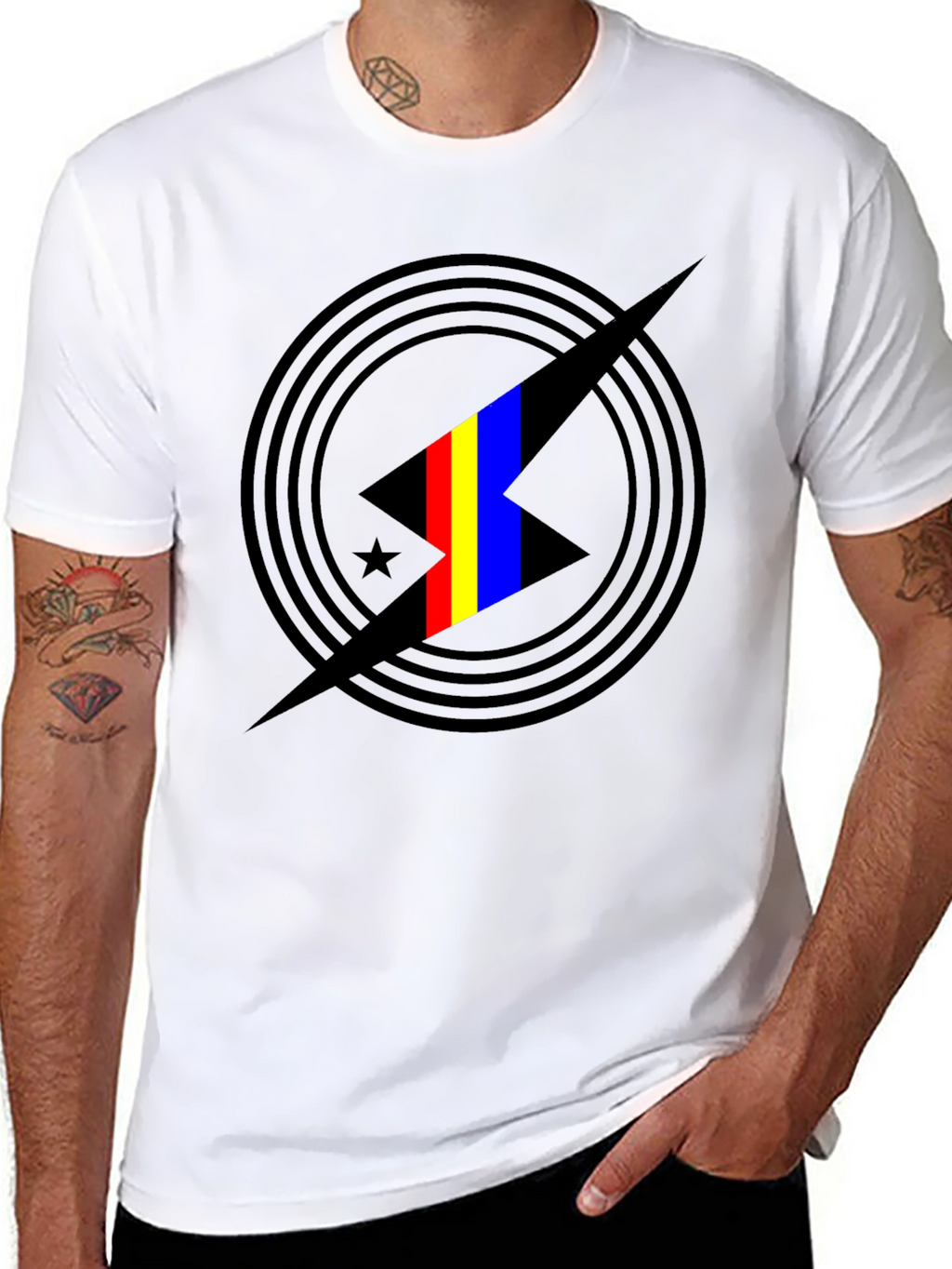 Abstract Graphic Print Black T-Shirt