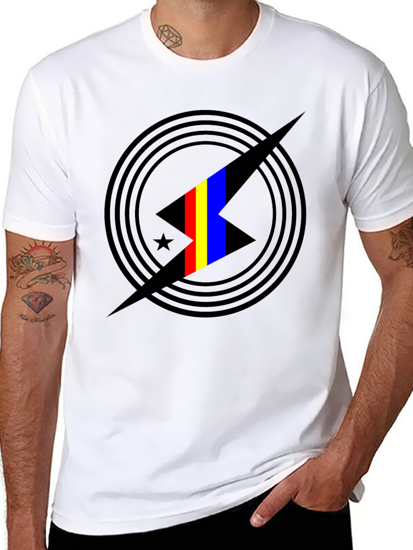 Abstract Graphic Print Black T-Shirt