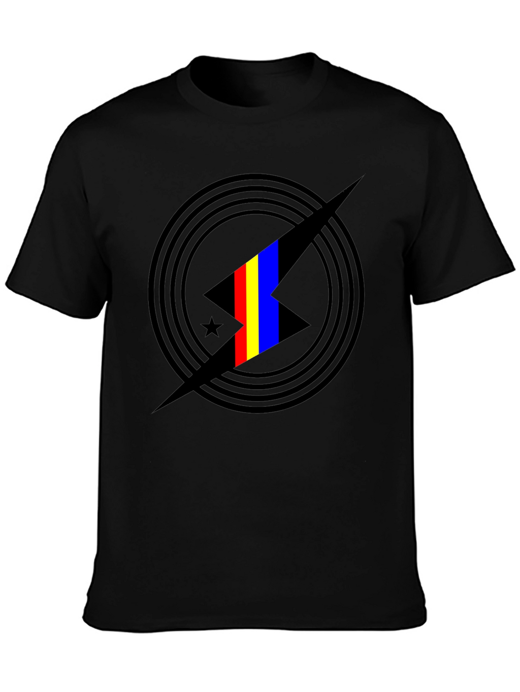 Abstract Graphic Print Black T-Shirt