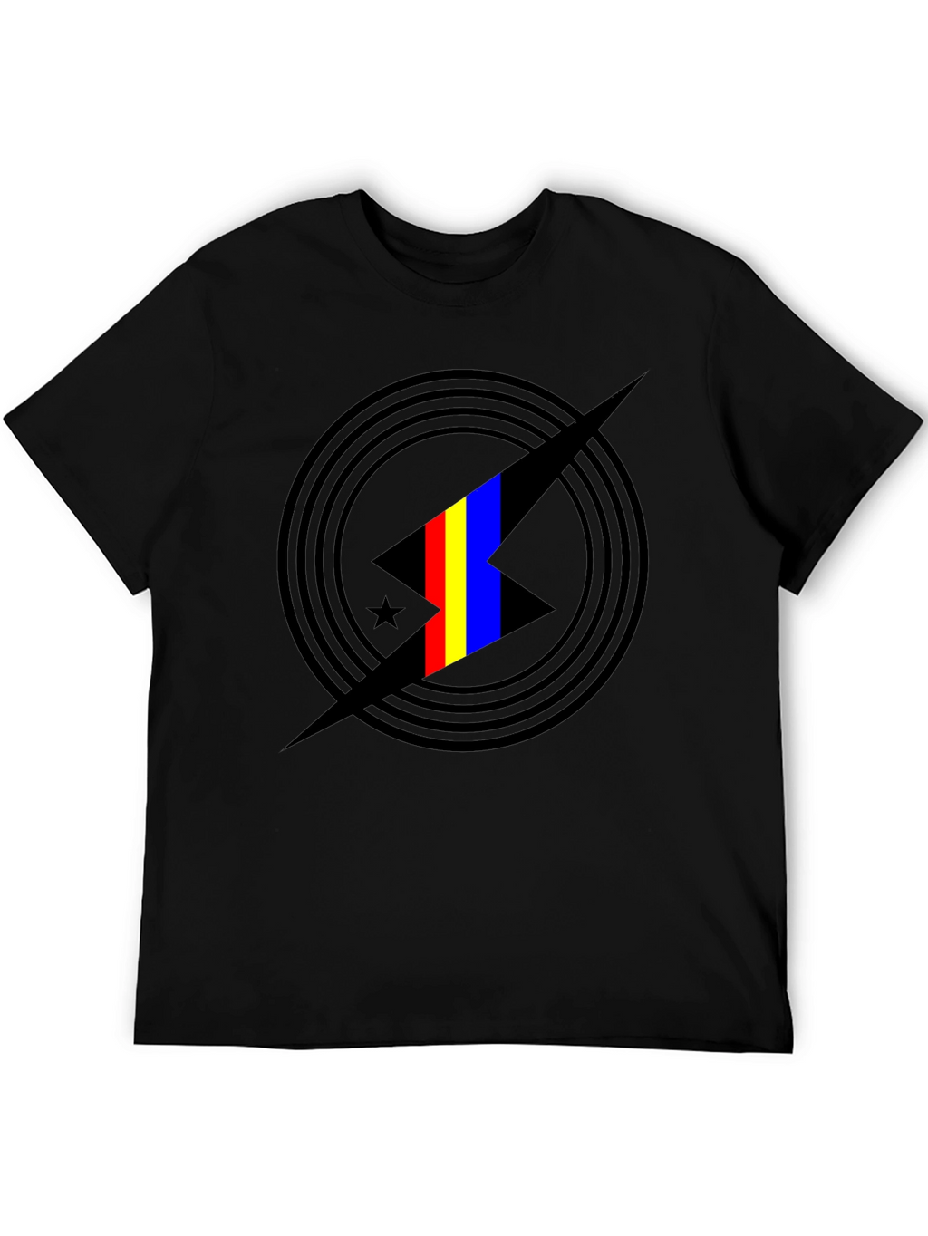Abstract Graphic Print Black T-Shirt