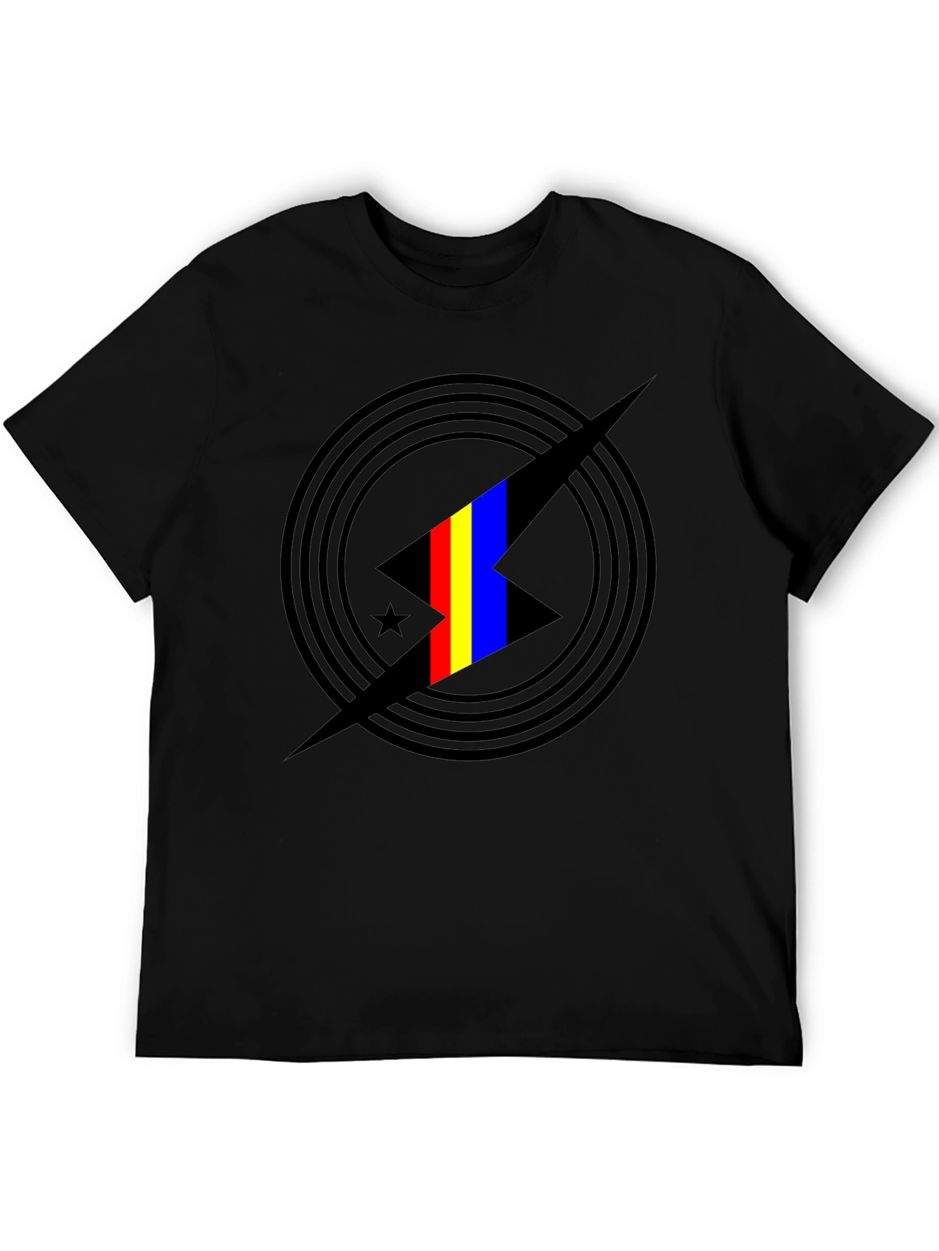Abstract Graphic Print Black T-Shirt