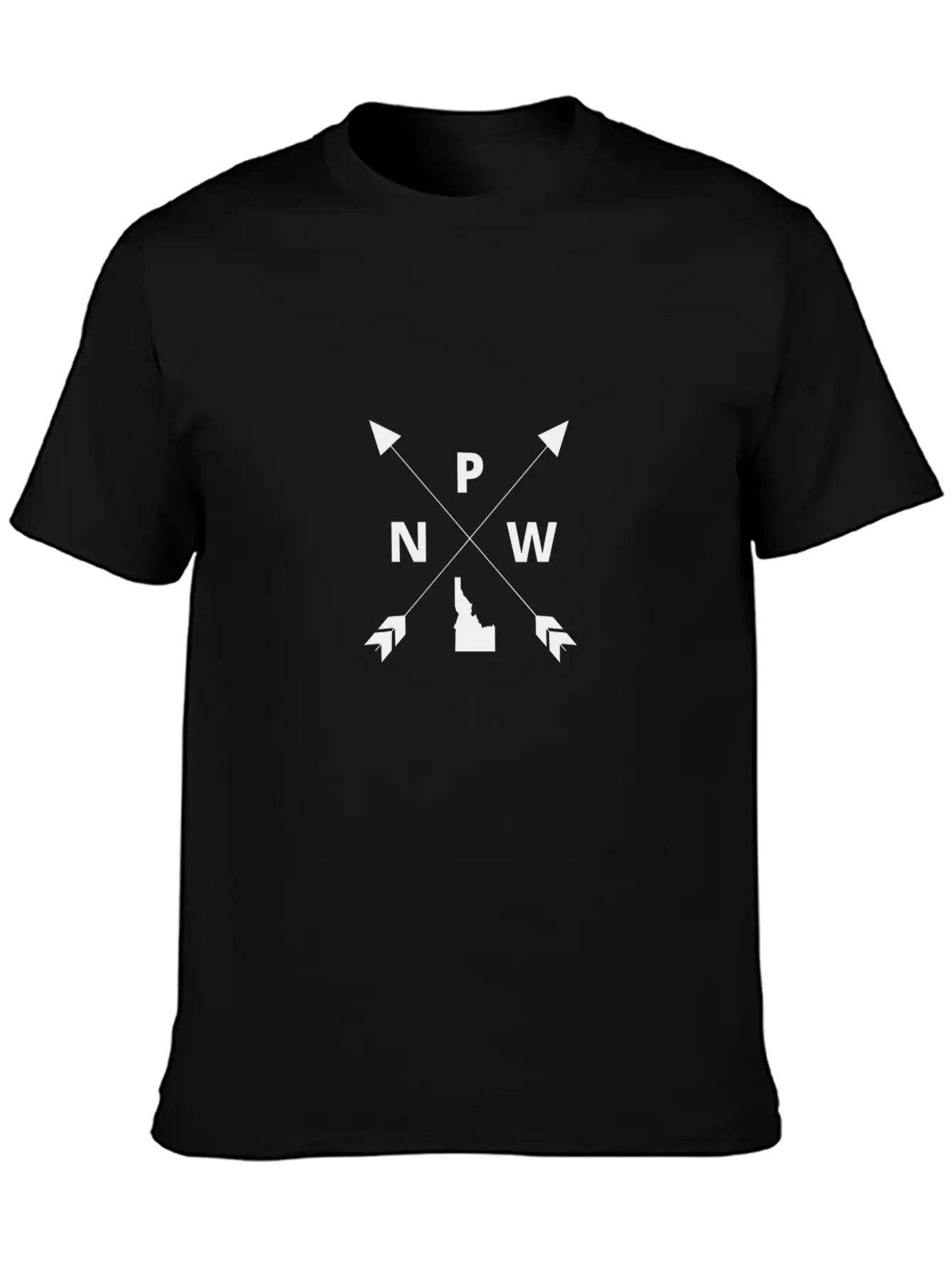 PNW Idaho With Arrows | Pacific Northwest Idaho Casual Graphic T-Shirt – Simple And Comfortable Daily Wear