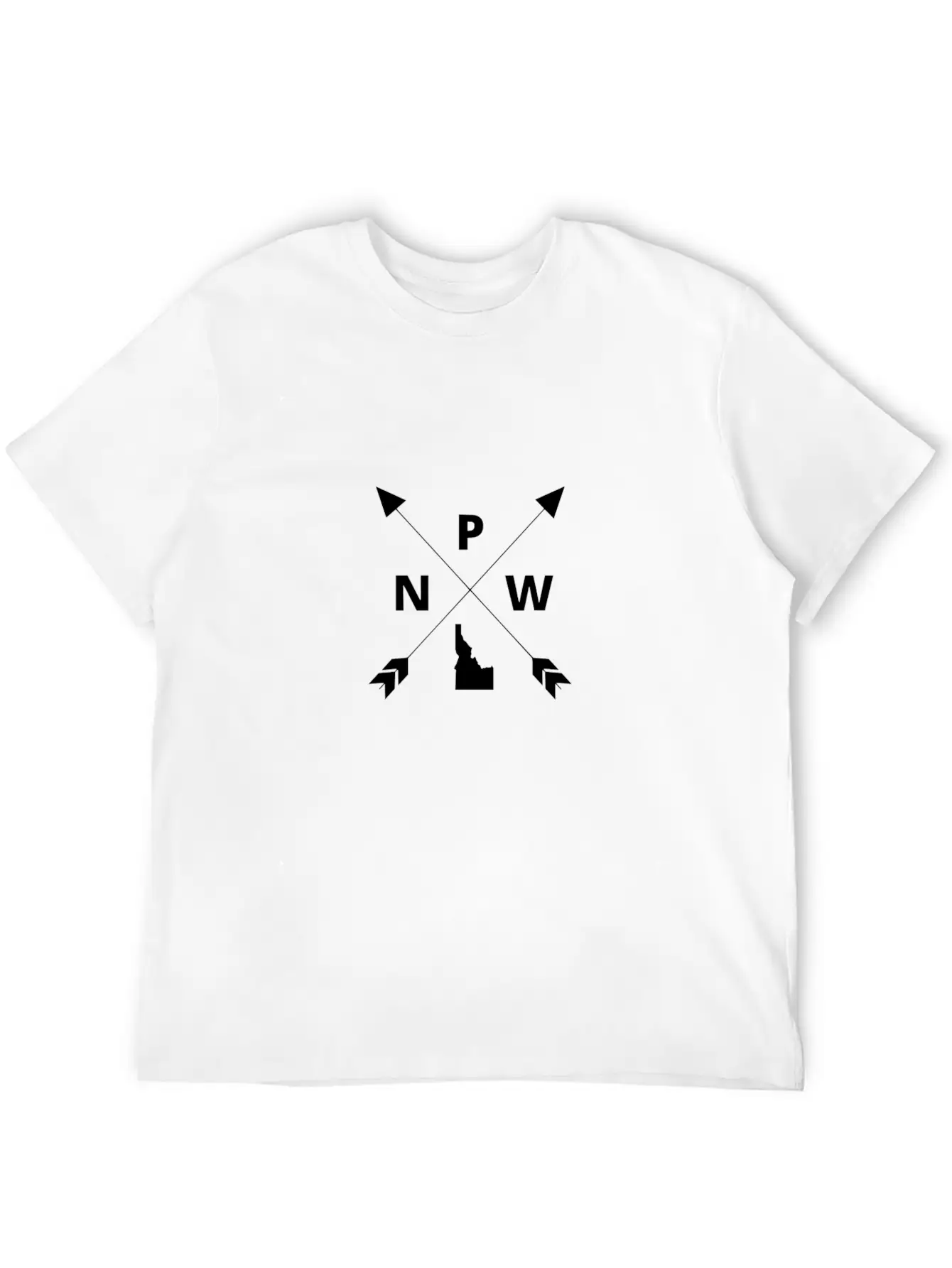 PNW Idaho With Arrows | Pacific Northwest Idaho Casual Graphic T-Shirt – Simple And Comfortable Daily Wear