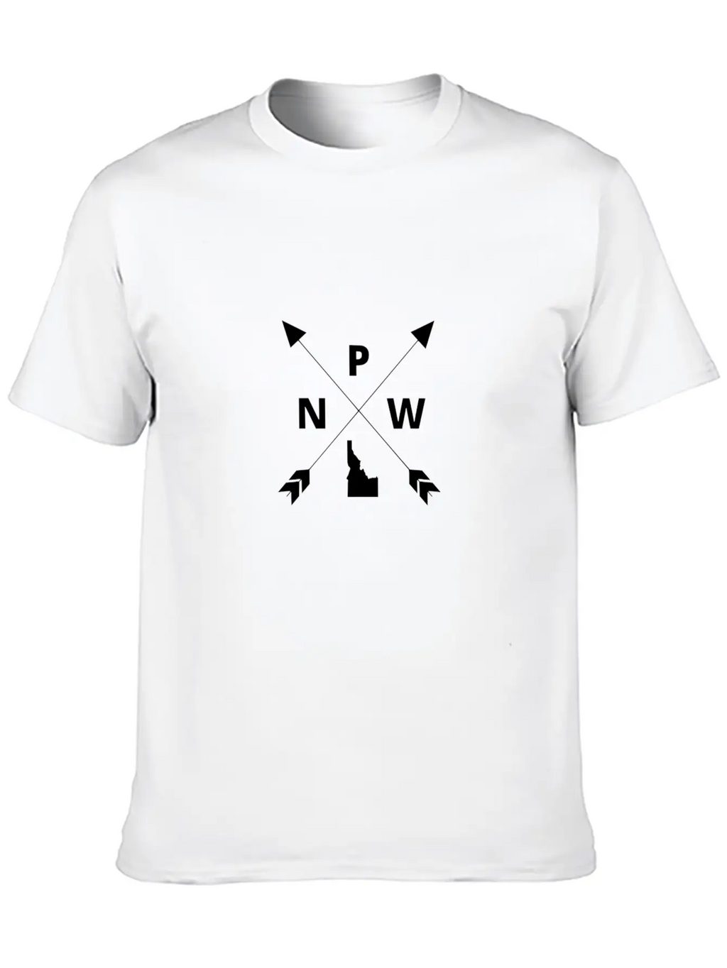 PNW Idaho With Arrows | Pacific Northwest Idaho Casual Graphic T-Shirt – Simple And Comfortable Daily Wear