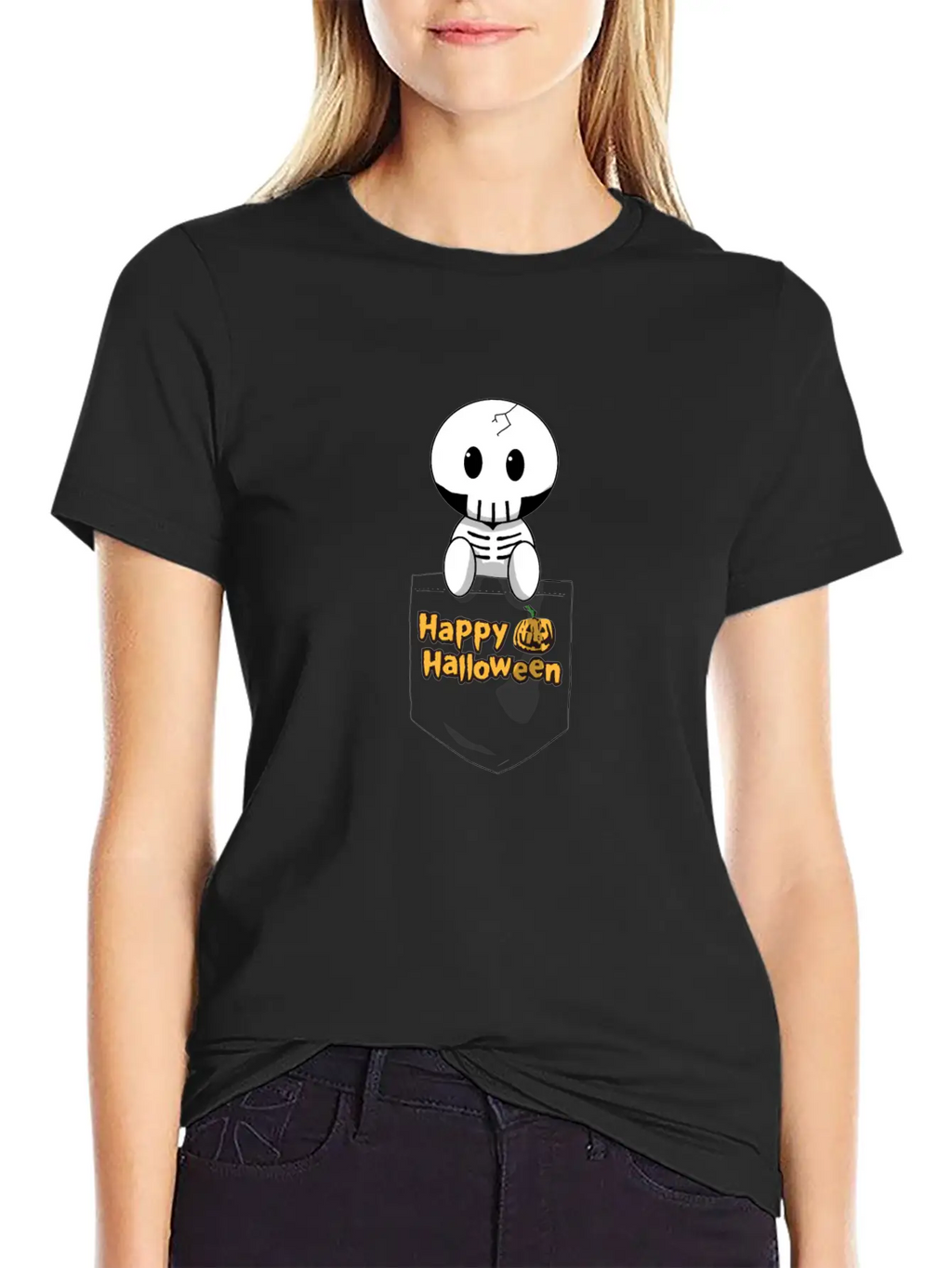 Pocket Skeleton Slogan Unisex Casual T-Shirt – Clean Design For Daily Comfort