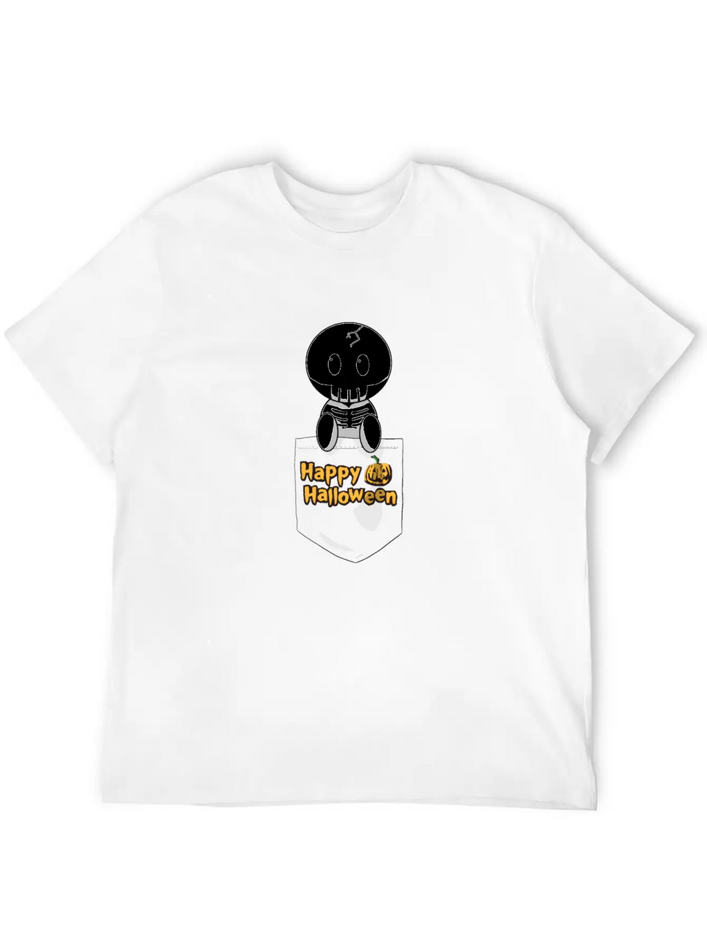 Pocket Skeleton Slogan Unisex Casual T-Shirt – Clean Design For Daily Comfort