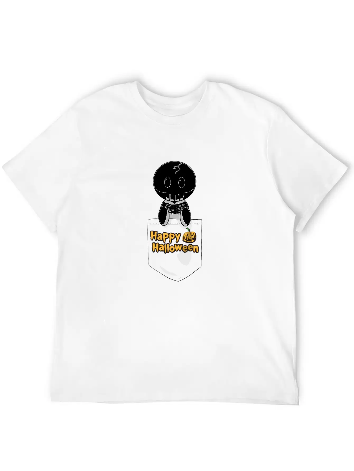 Pocket Skeleton Slogan Unisex Casual T-Shirt – Clean Design For Daily Comfort