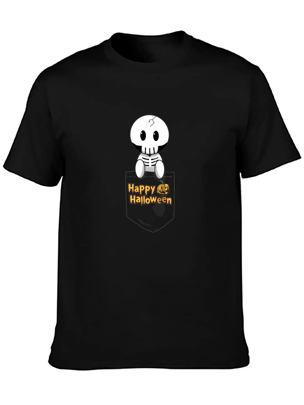 Pocket Skeleton Slogan Unisex Casual T-Shirt – Clean Design For Daily Comfort