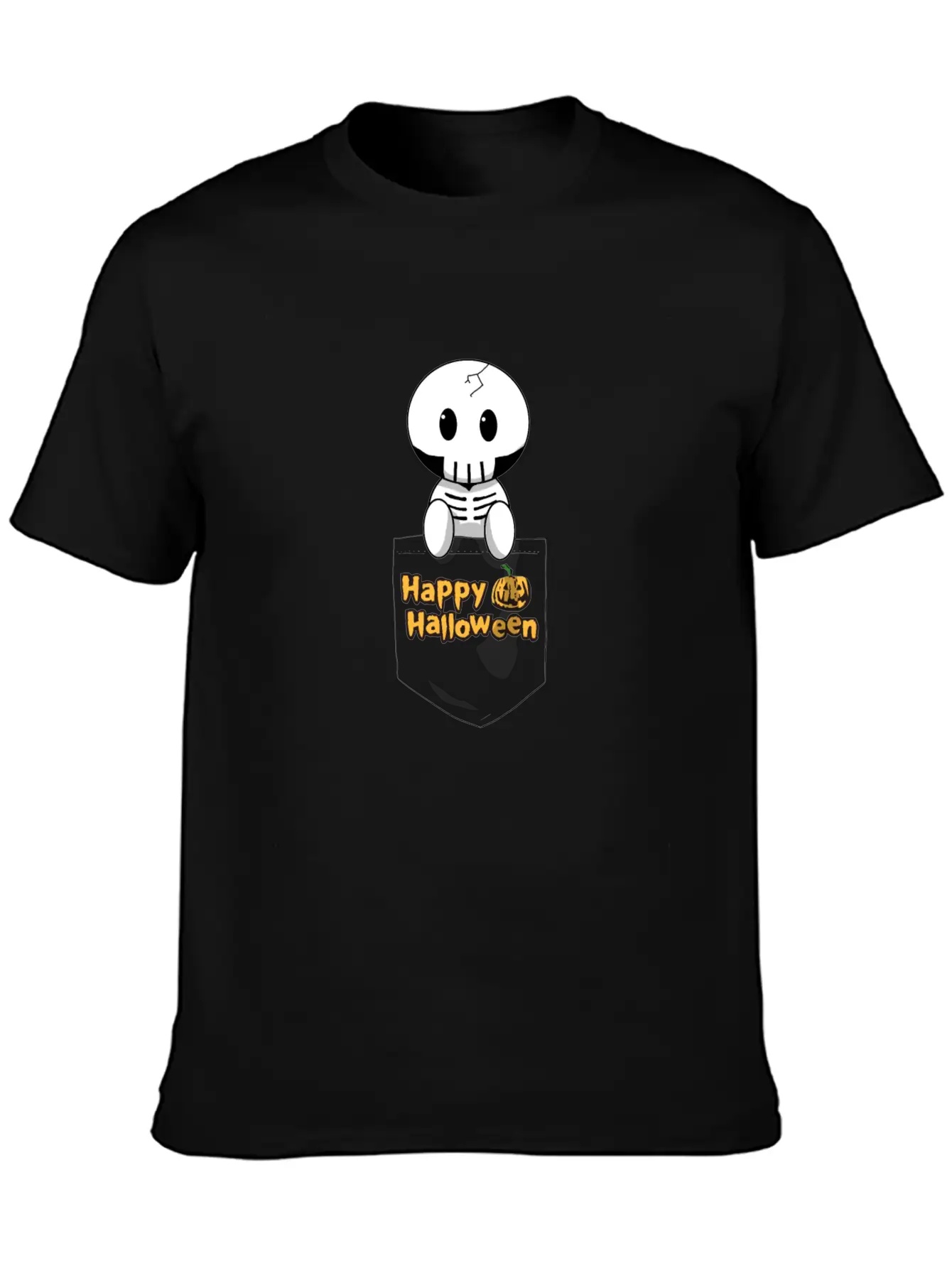 Pocket Skeleton Slogan Unisex Casual T-Shirt – Clean Design For Daily Comfort
