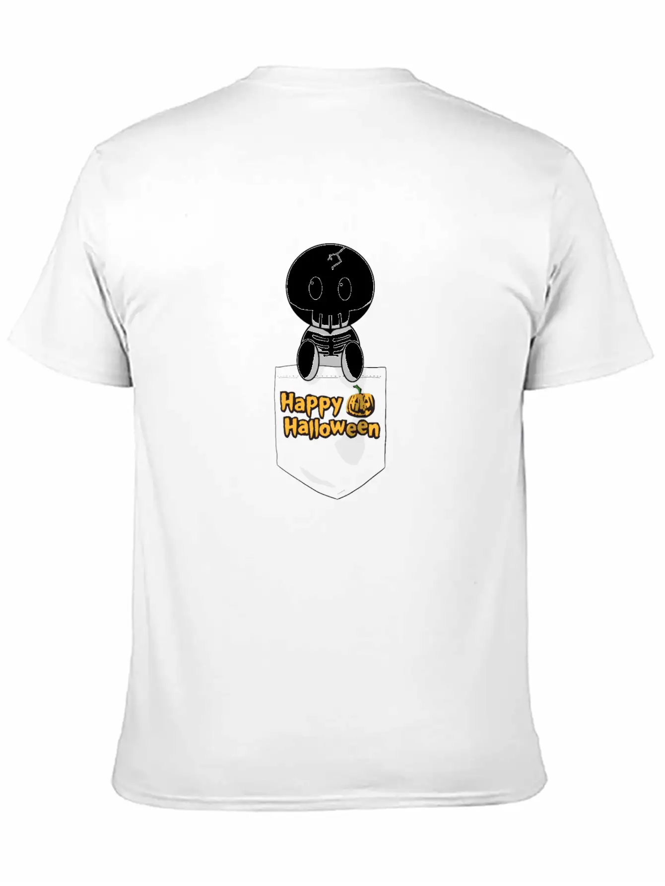Pocket Skeleton Slogan Unisex Casual T-Shirt – Clean Design For Daily Comfort