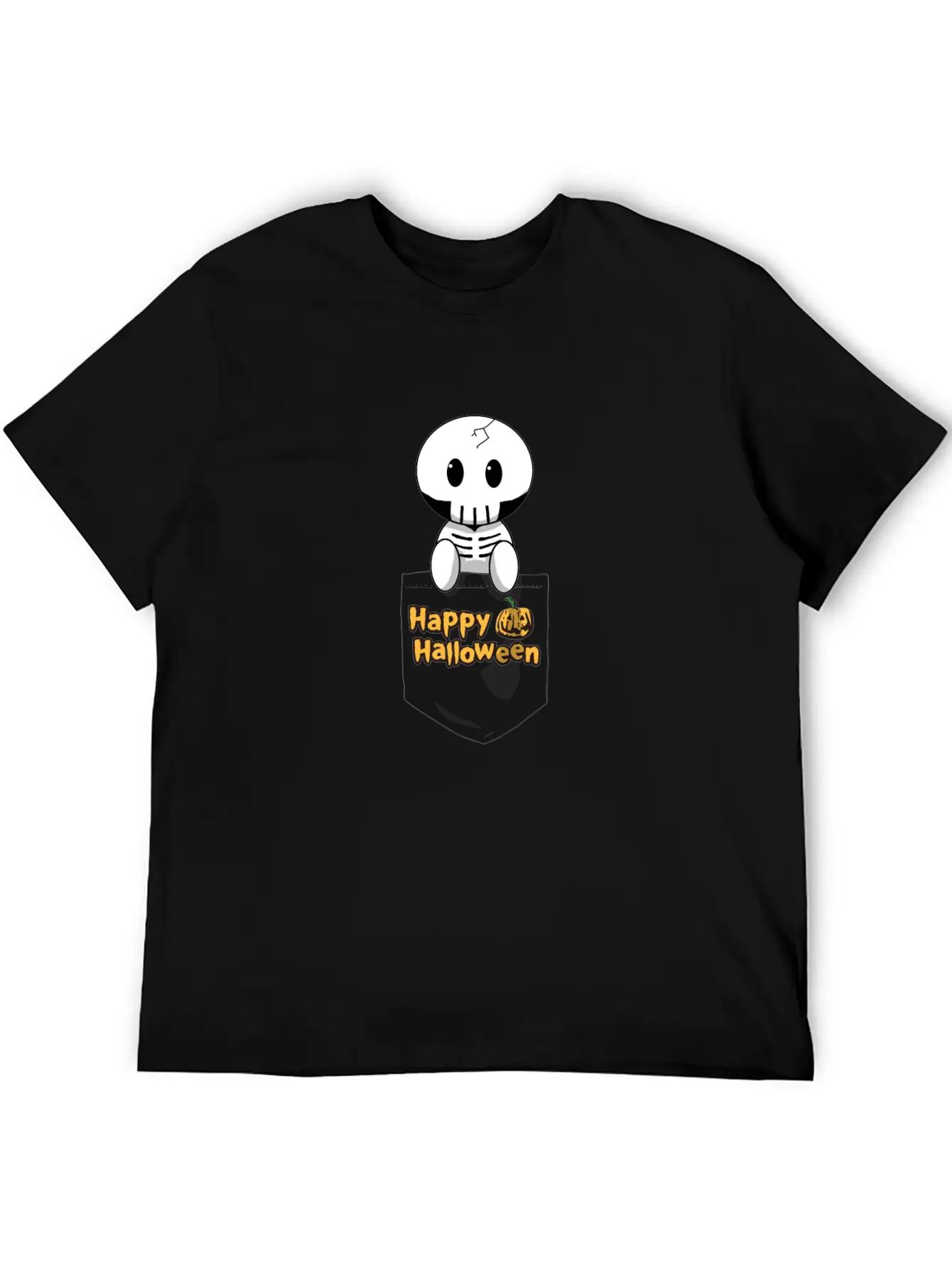 Pocket Skeleton Slogan Unisex Casual T-Shirt – Clean Design For Daily Comfort