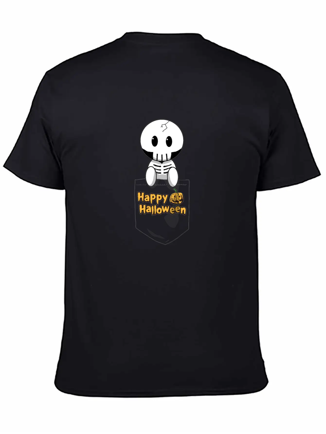 Pocket Skeleton Slogan Unisex Casual T-Shirt – Clean Design For Daily Comfort