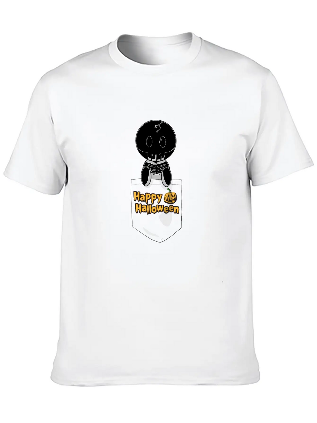 Pocket Skeleton Slogan Unisex Casual T-Shirt – Clean Design For Daily Comfort