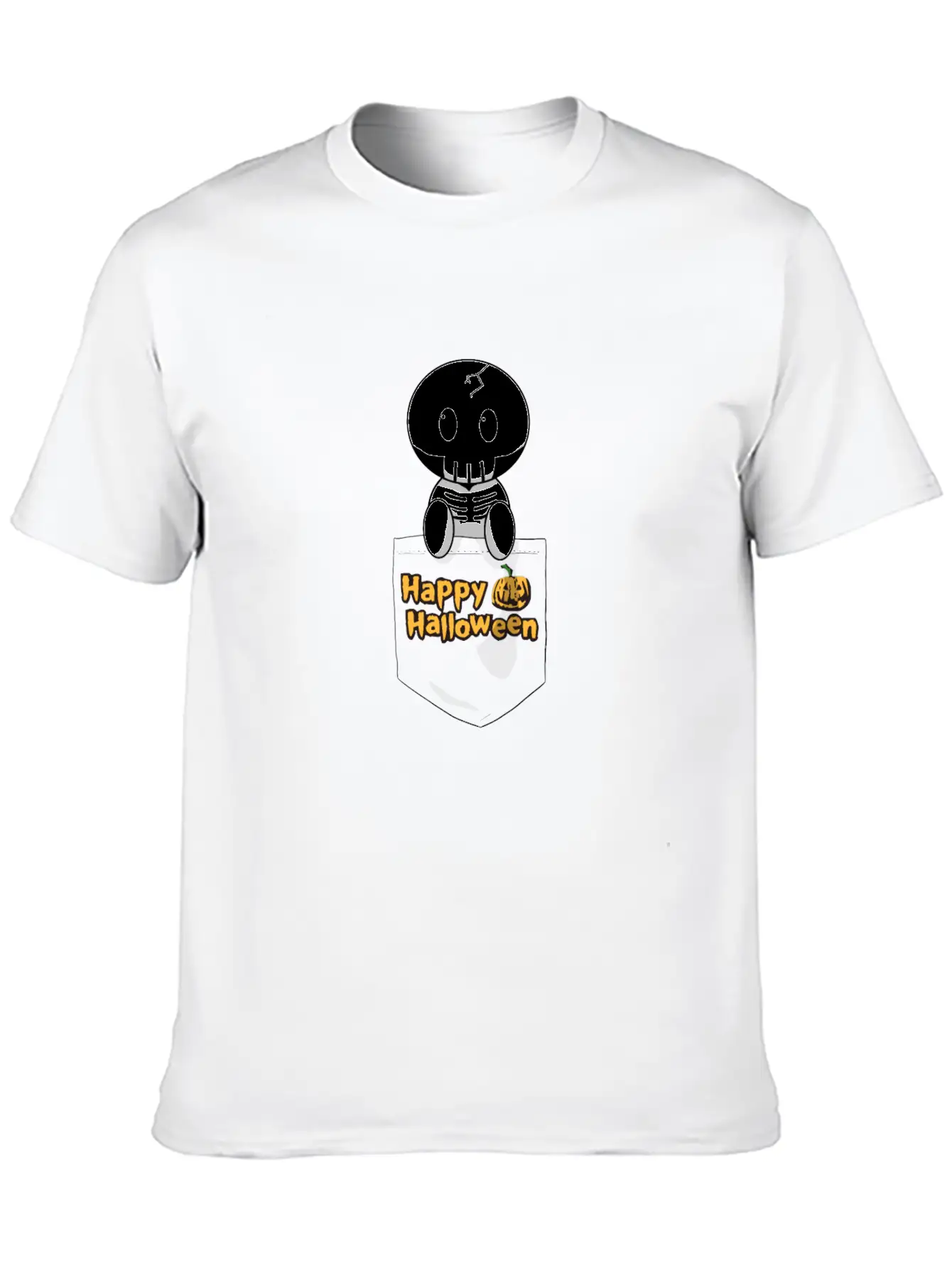 Pocket Skeleton Slogan Unisex Casual T-Shirt – Clean Design For Daily Comfort