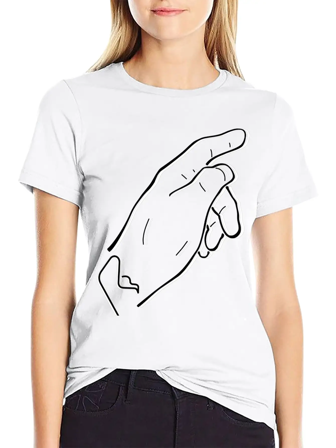 Pointing Hand Essential Cotton Tee For Daily Outfits – Unisex Style