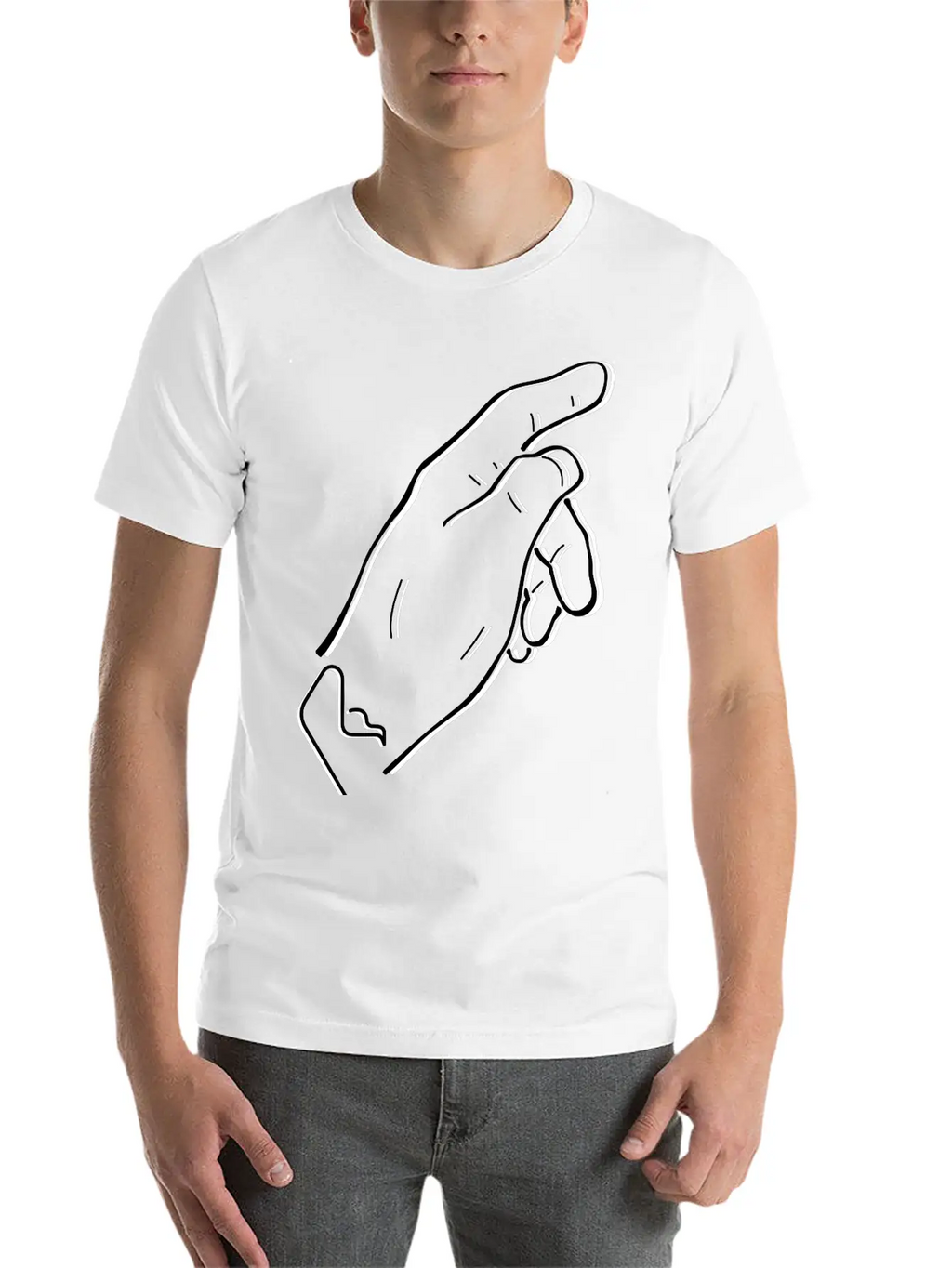 Pointing Hand Essential Cotton Tee For Daily Outfits – Unisex Style