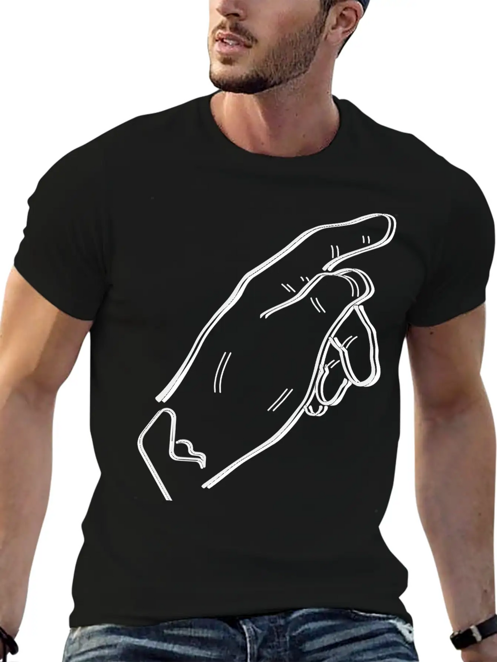 Pointing Hand Essential Cotton Tee For Daily Outfits – Unisex Style