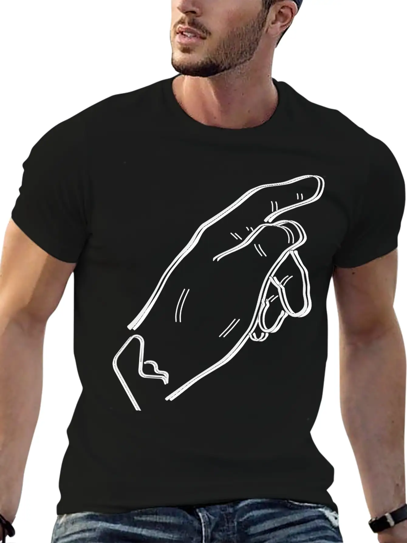 Pointing Hand Essential Cotton Tee For Daily Outfits – Unisex Style
