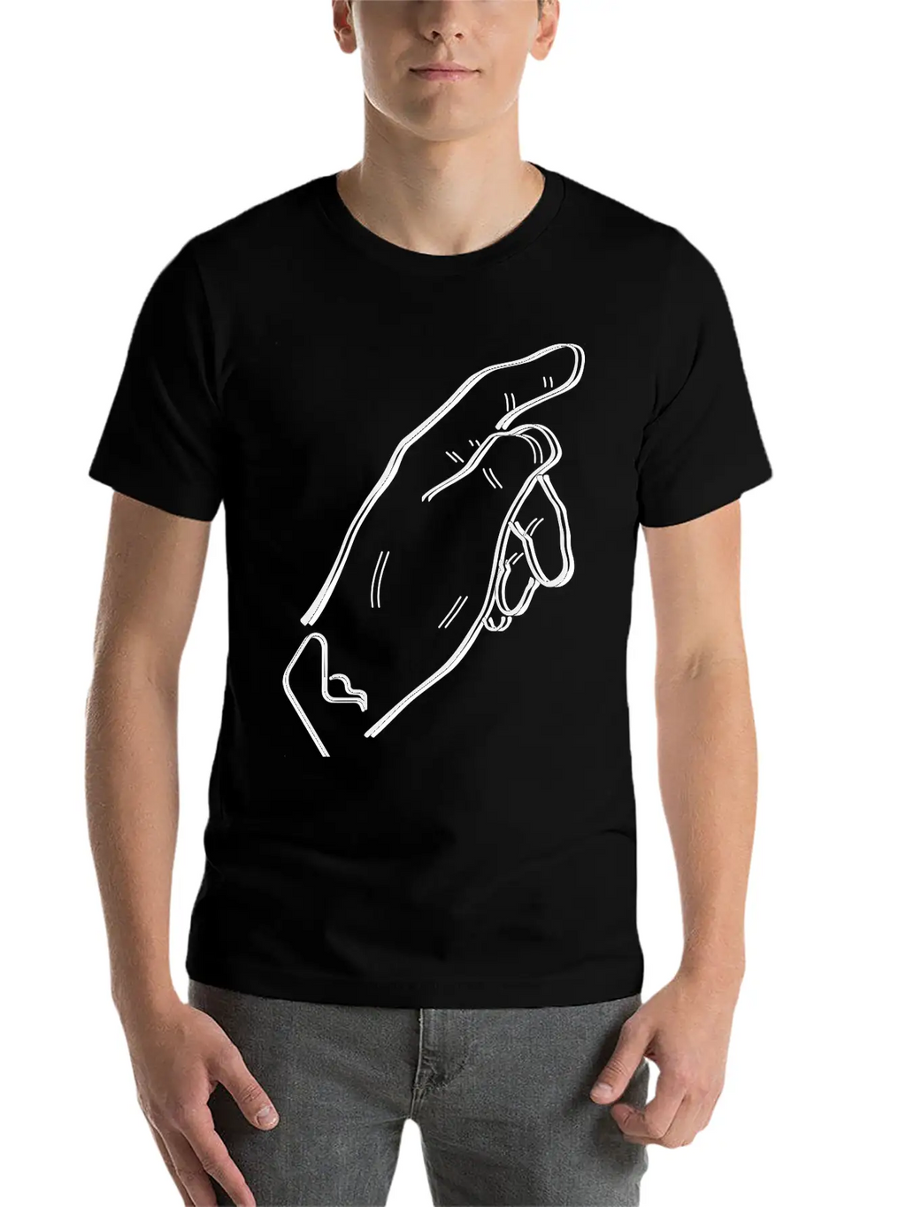 Pointing Hand Essential Cotton Tee For Daily Outfits – Unisex Style