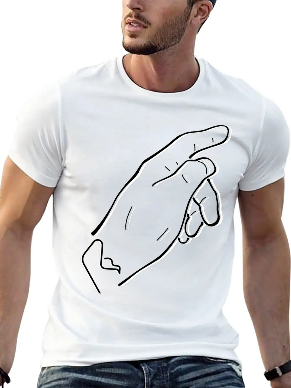 Pointing Hand Essential Cotton Tee For Daily Outfits – Unisex Style