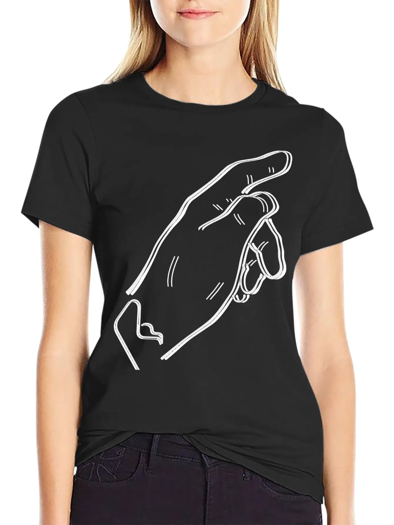 Pointing Hand Essential Cotton Tee For Daily Outfits – Unisex Style
