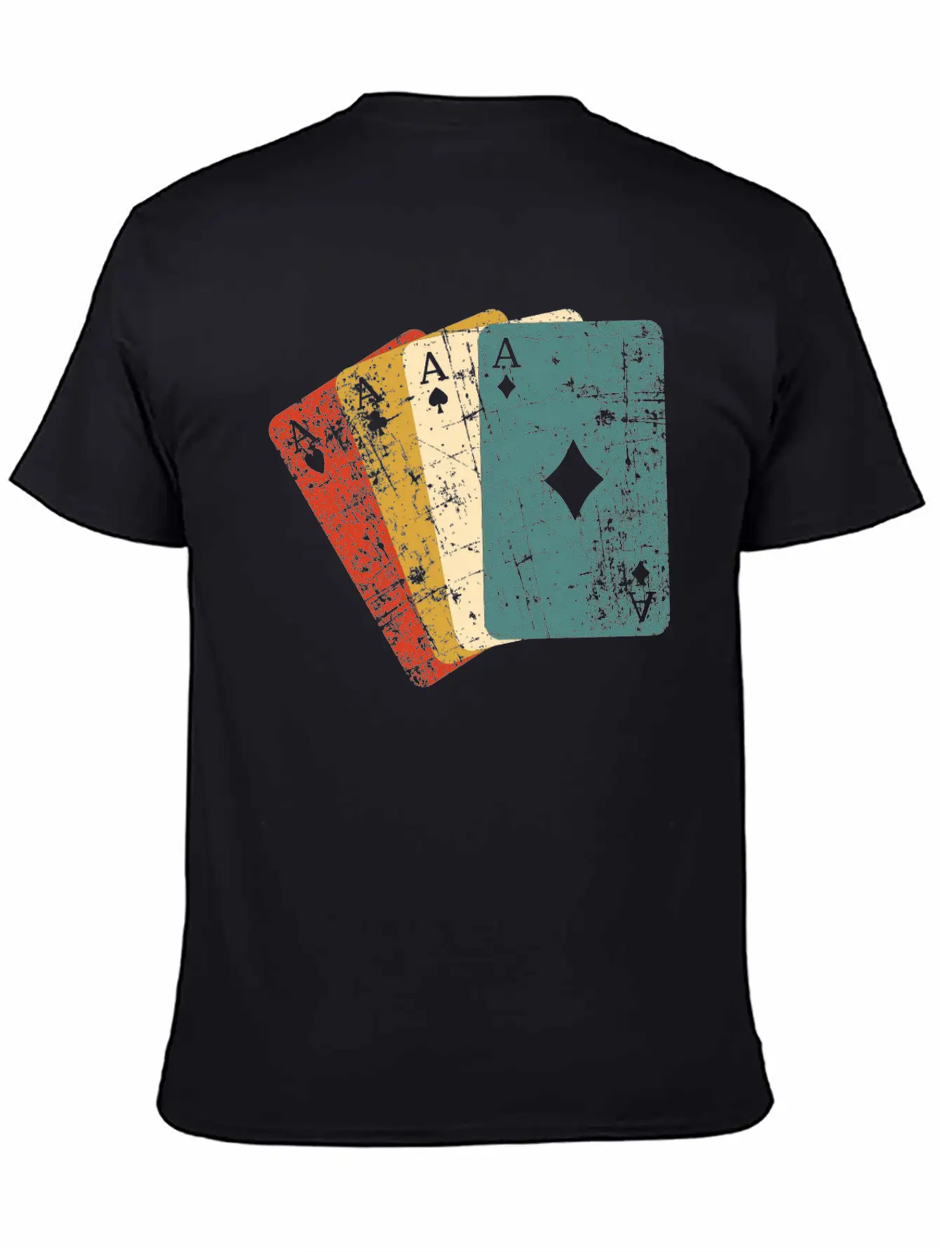 Poker Aces Vintage Retro Grunge Essential Cotton Tee For Daily Outfits – Unisex Style