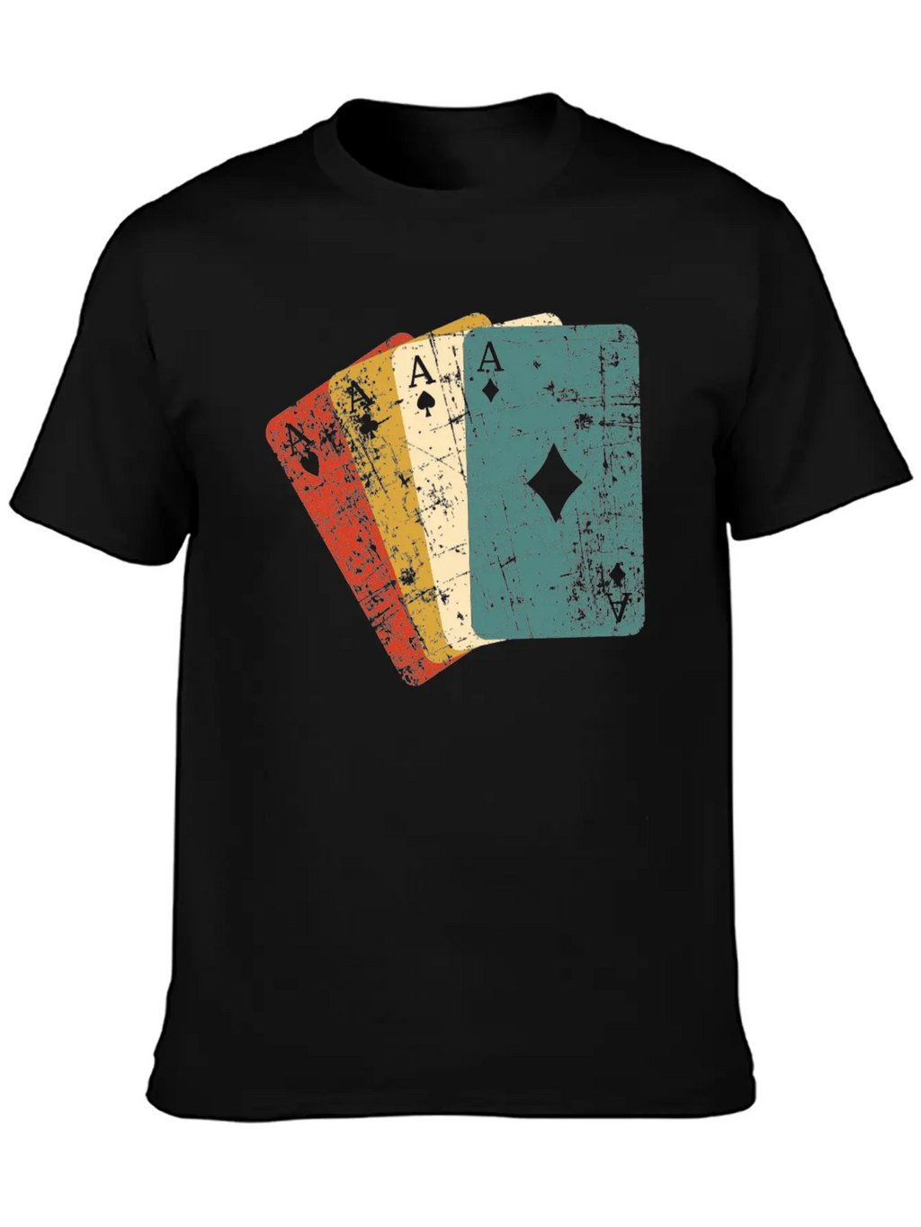 Poker Aces Vintage Retro Grunge Essential Cotton Tee For Daily Outfits – Unisex Style