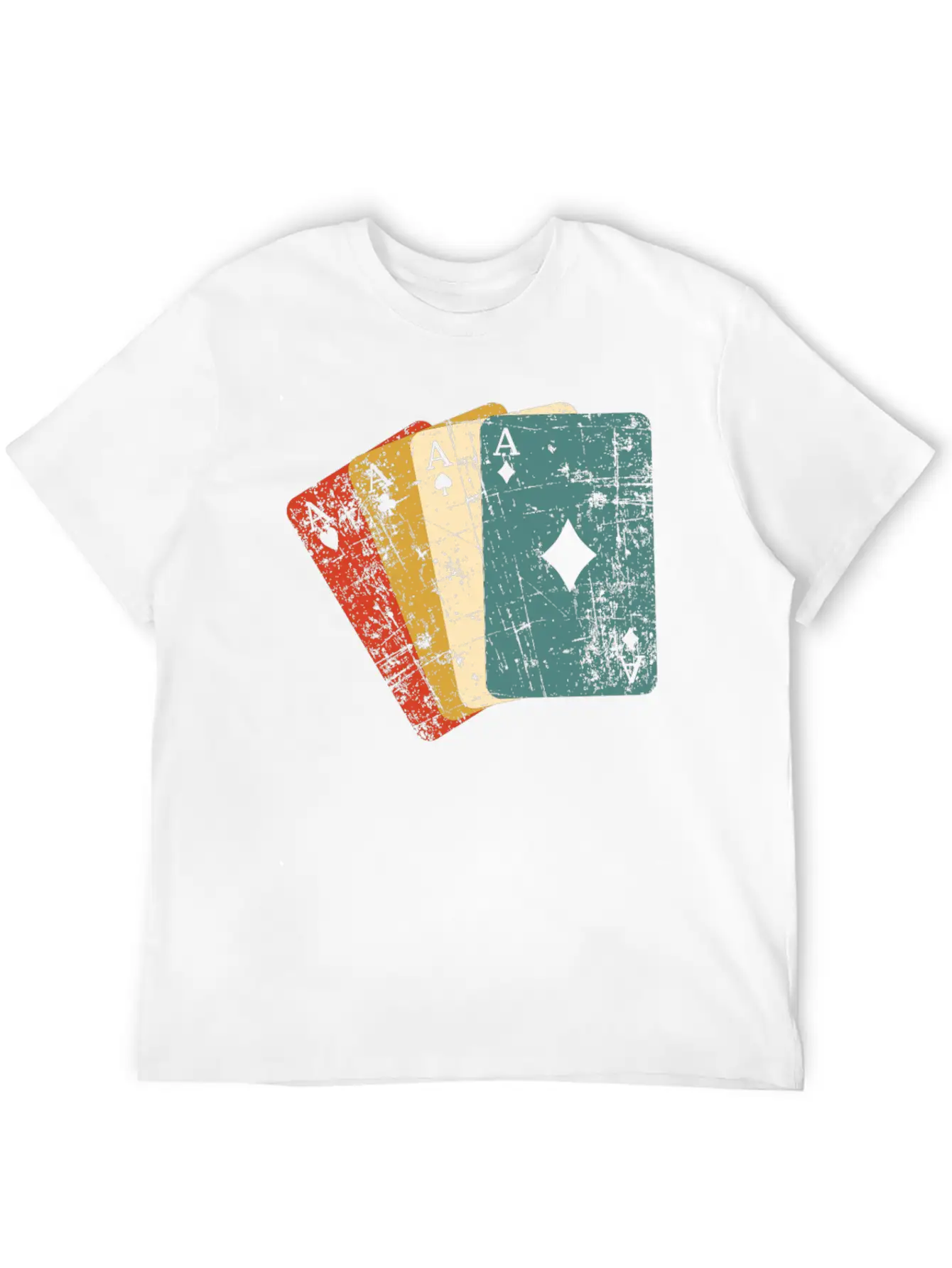 Poker Aces Vintage Retro Grunge Essential Cotton Tee For Daily Outfits – Unisex Style