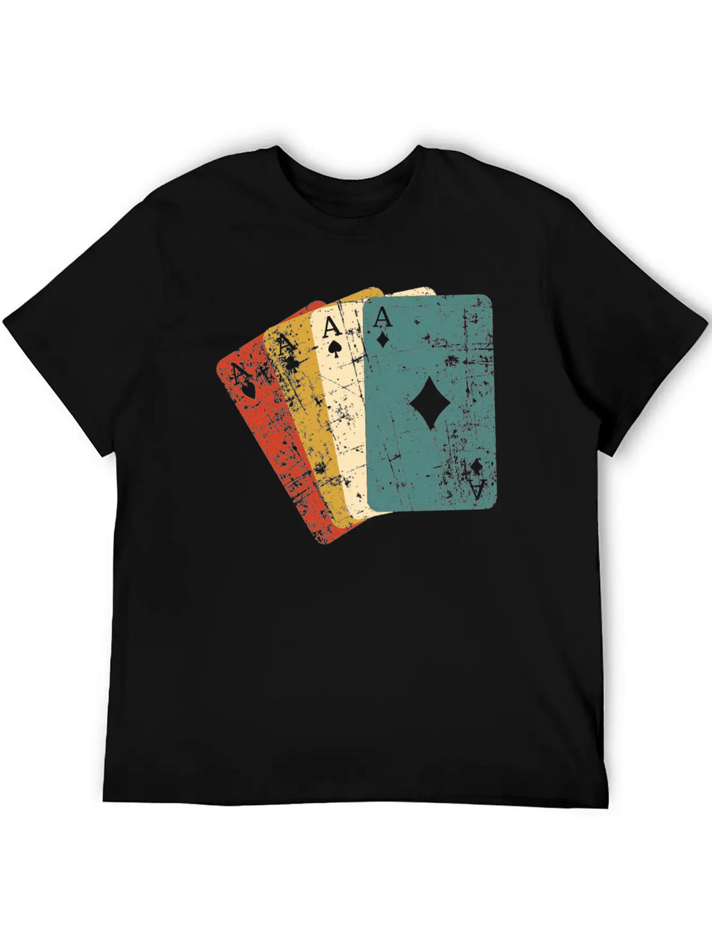 Poker Aces Vintage Retro Grunge Essential Cotton Tee For Daily Outfits – Unisex Style