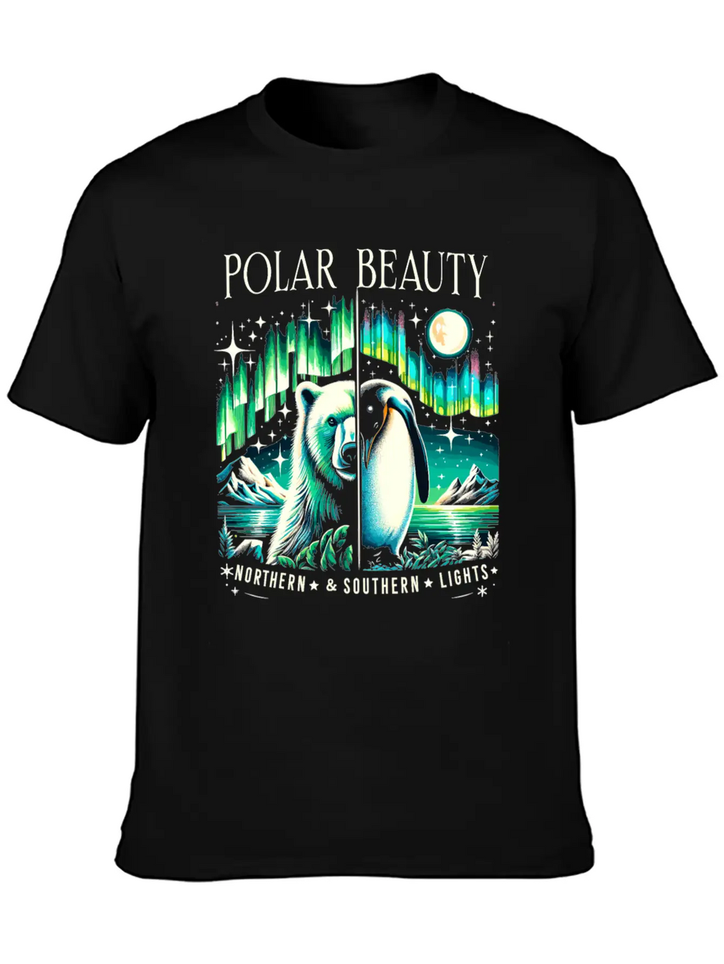 Polar Light Aurora Chaser Alaska Wilderness Aurora Unisex Casual T-Shirt – Clean Design For Daily Comfort