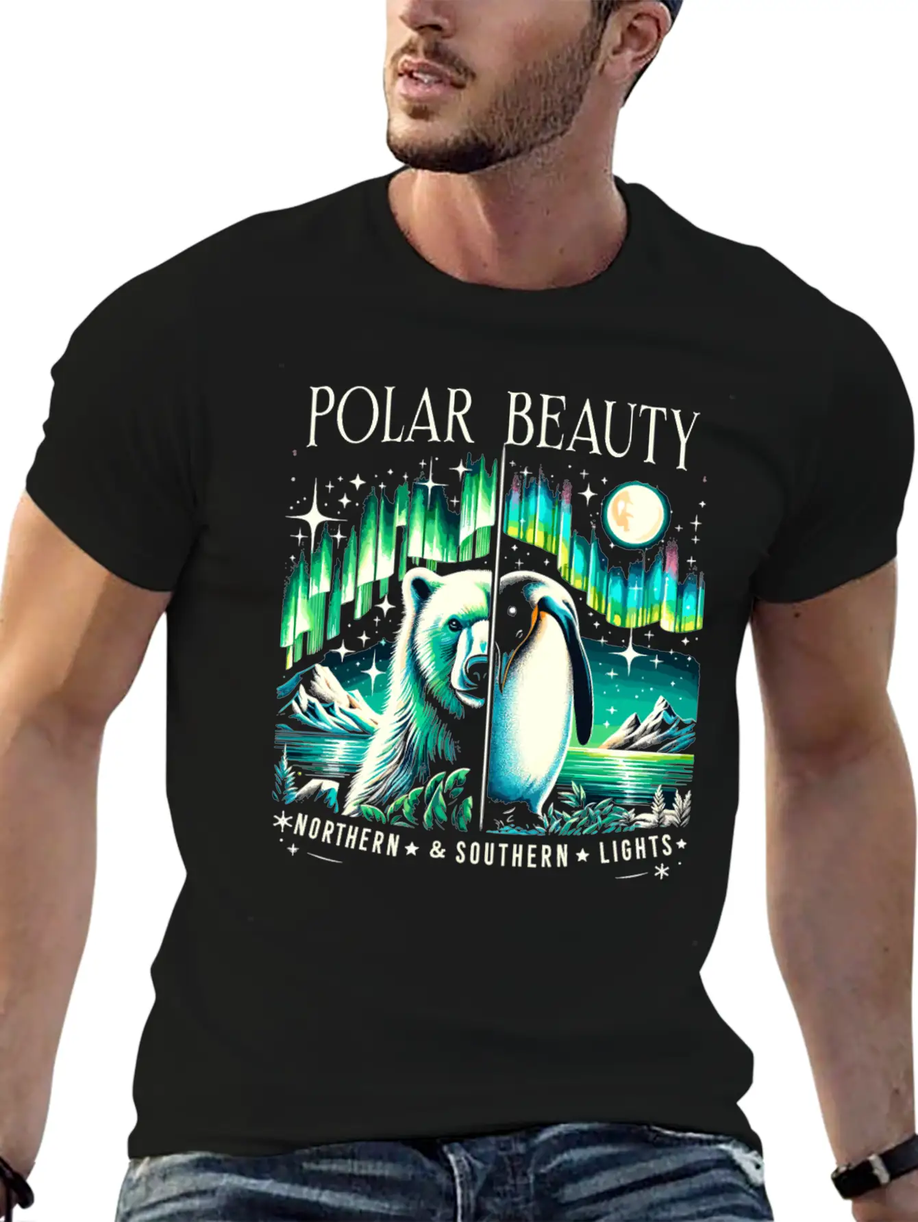 Polar Light Aurora Chaser Alaska Wilderness Aurora Unisex Casual T-Shirt – Clean Design For Daily Comfort