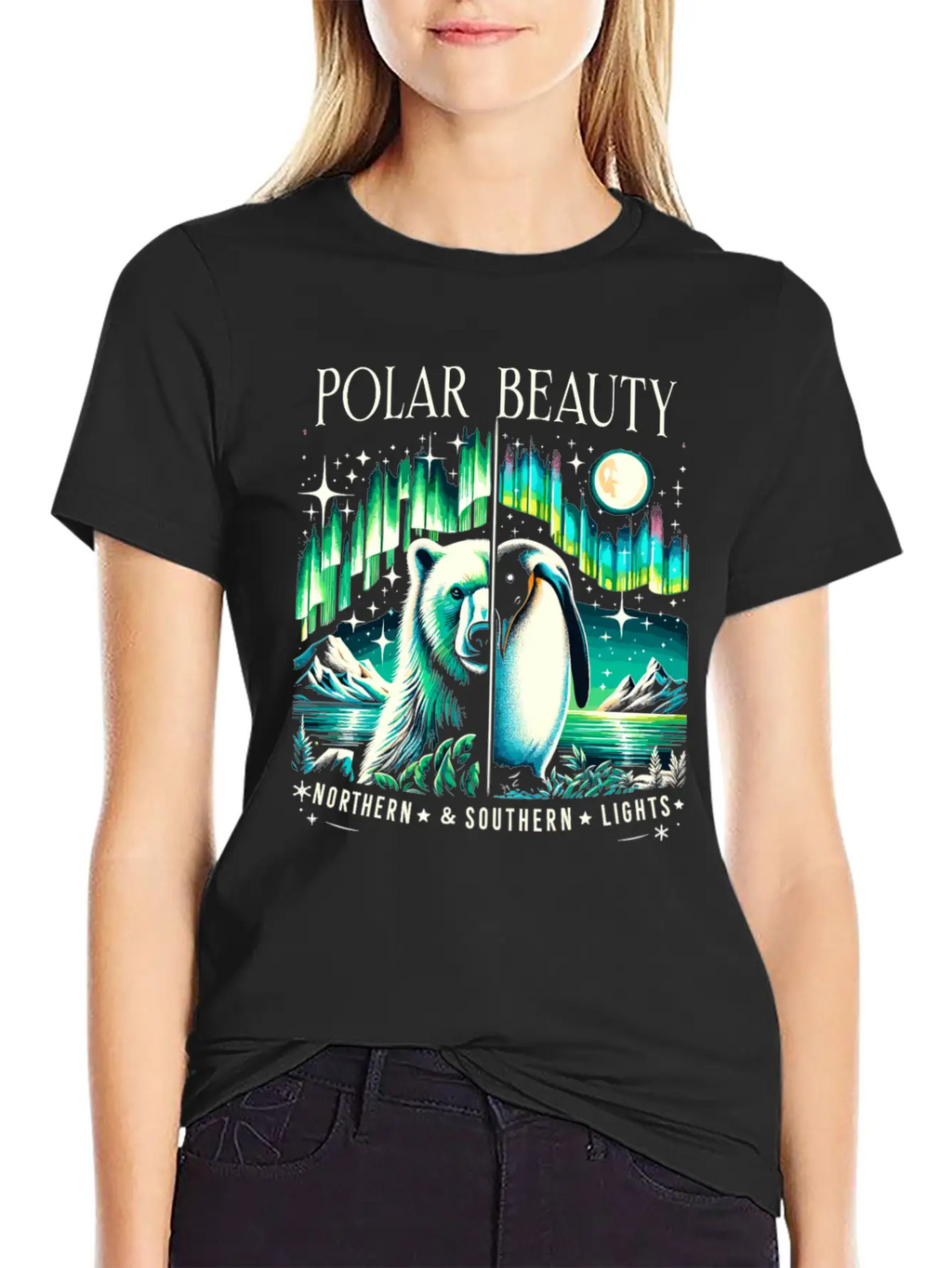 Polar Light Aurora Chaser Alaska Wilderness Aurora Unisex Casual T-Shirt – Clean Design For Daily Comfort