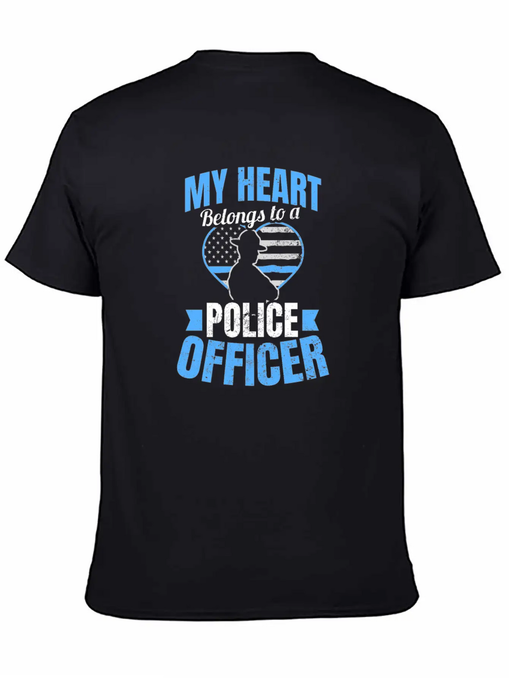 Police Girlfriend Heart Belongs To Gift Unisex Short Sleeve Soft Cotton T-Shirt – Casual Everyday Wear