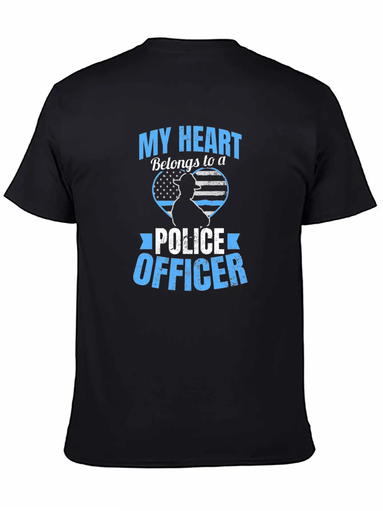 Police Girlfriend Heart Belongs To Gift Unisex Short Sleeve Soft Cotton T-Shirt – Casual Everyday Wear