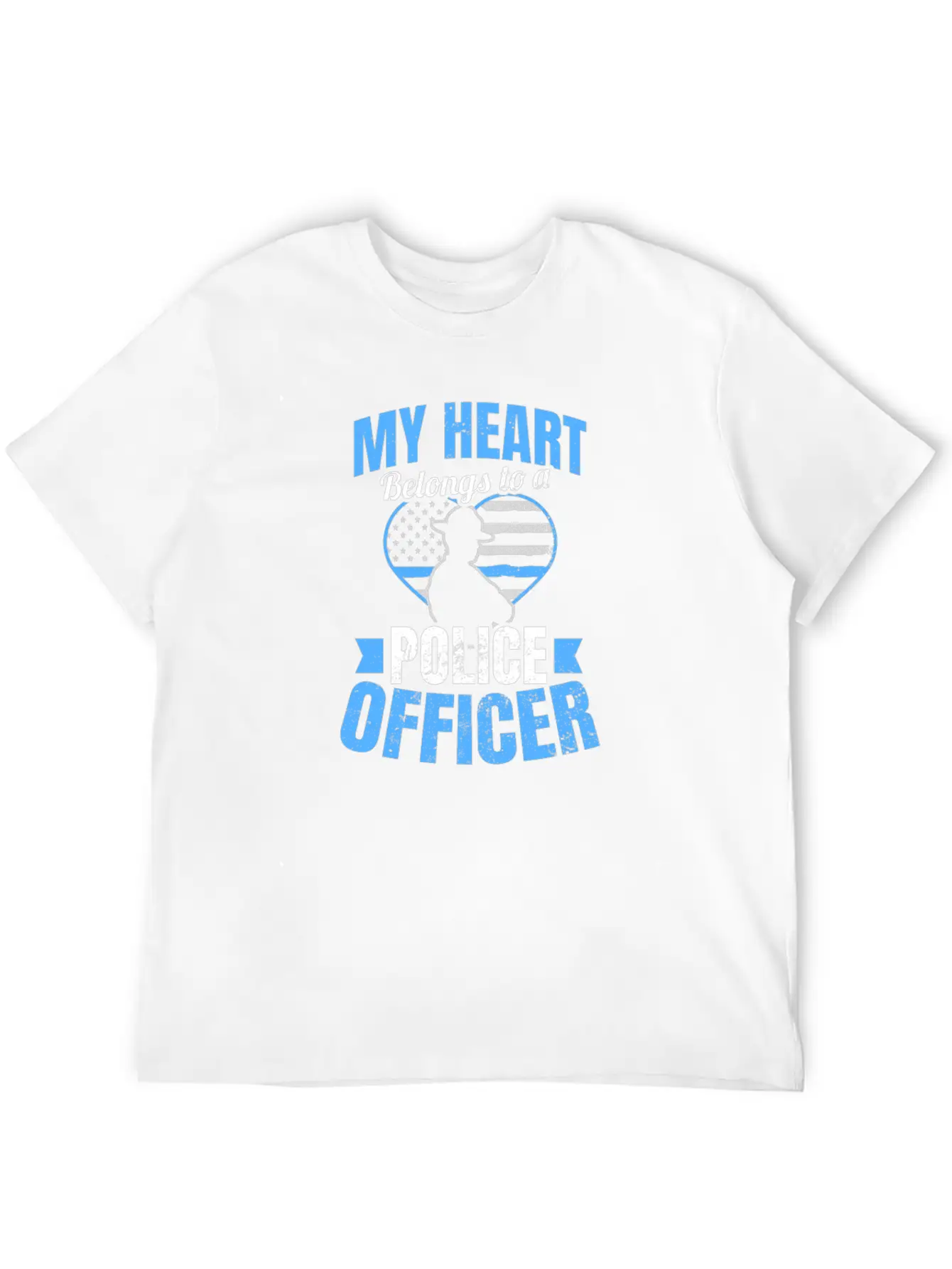 Police Girlfriend Heart Belongs To Gift Unisex Short Sleeve Soft Cotton T-Shirt – Casual Everyday Wear