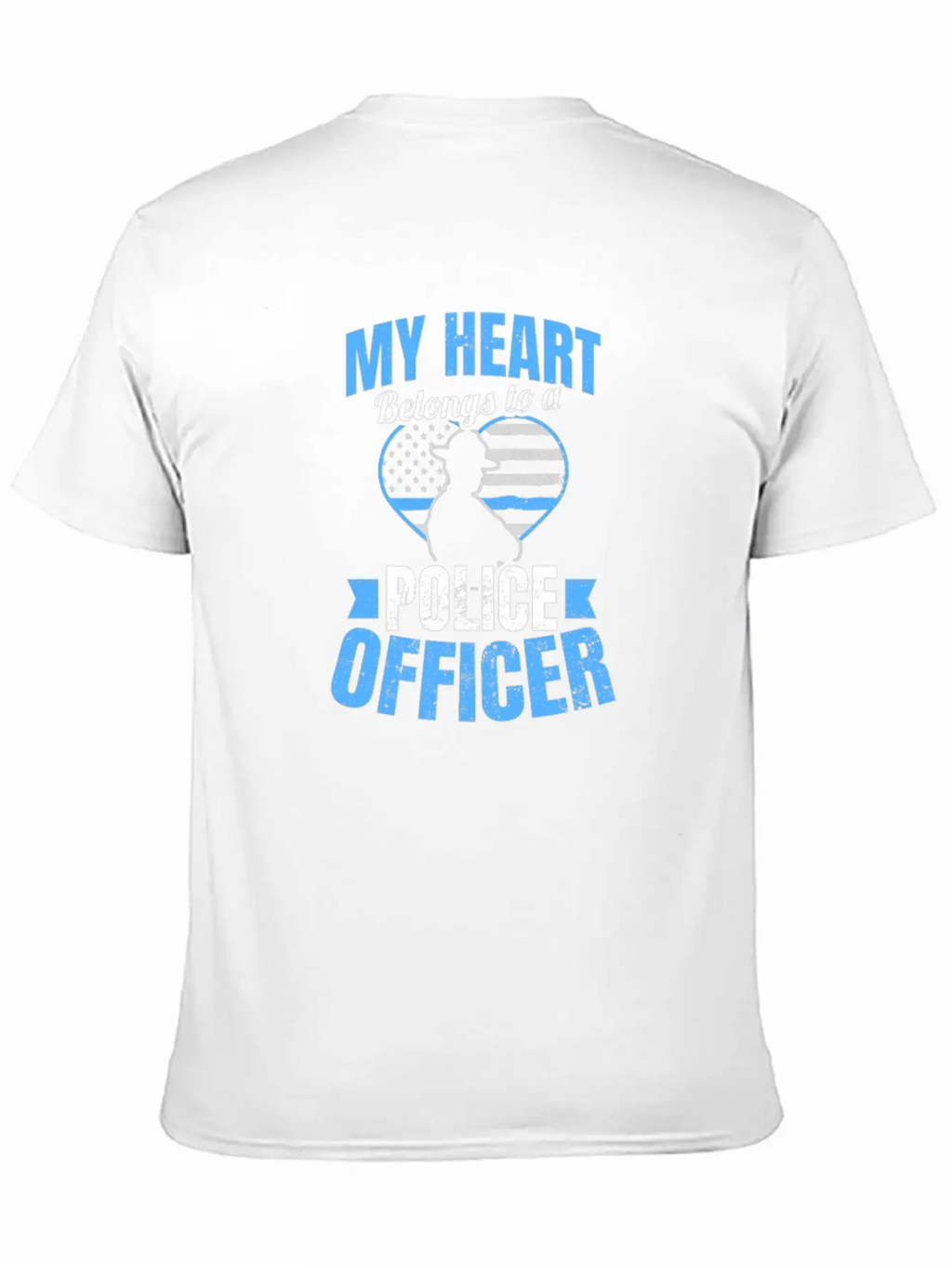 Police Girlfriend Heart Belongs To Gift Unisex Short Sleeve Soft Cotton T-Shirt – Casual Everyday Wear