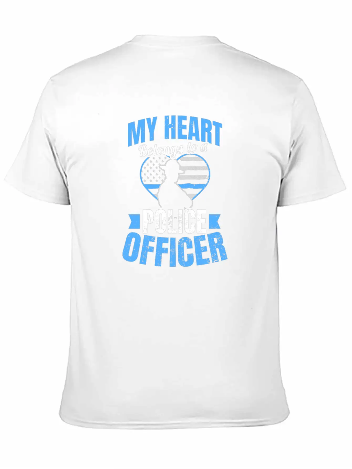 Police Girlfriend Heart Belongs To Gift Unisex Short Sleeve Soft Cotton T-Shirt – Casual Everyday Wear