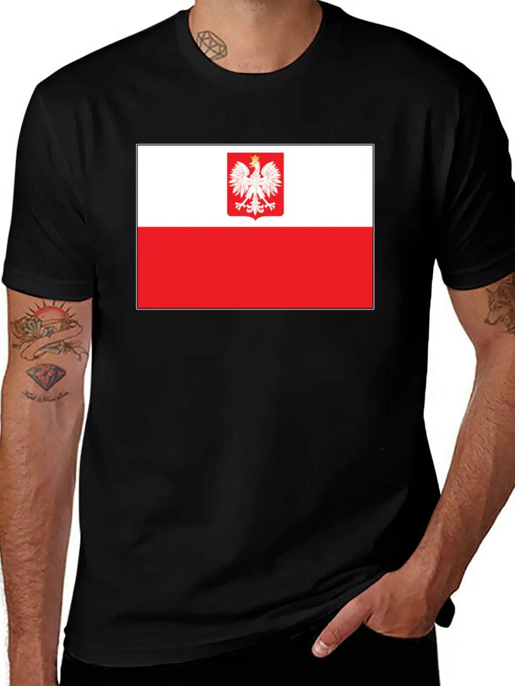 Polish Falcon Flag Unisex Casual T-Shirt – Clean Design For Daily Comfort