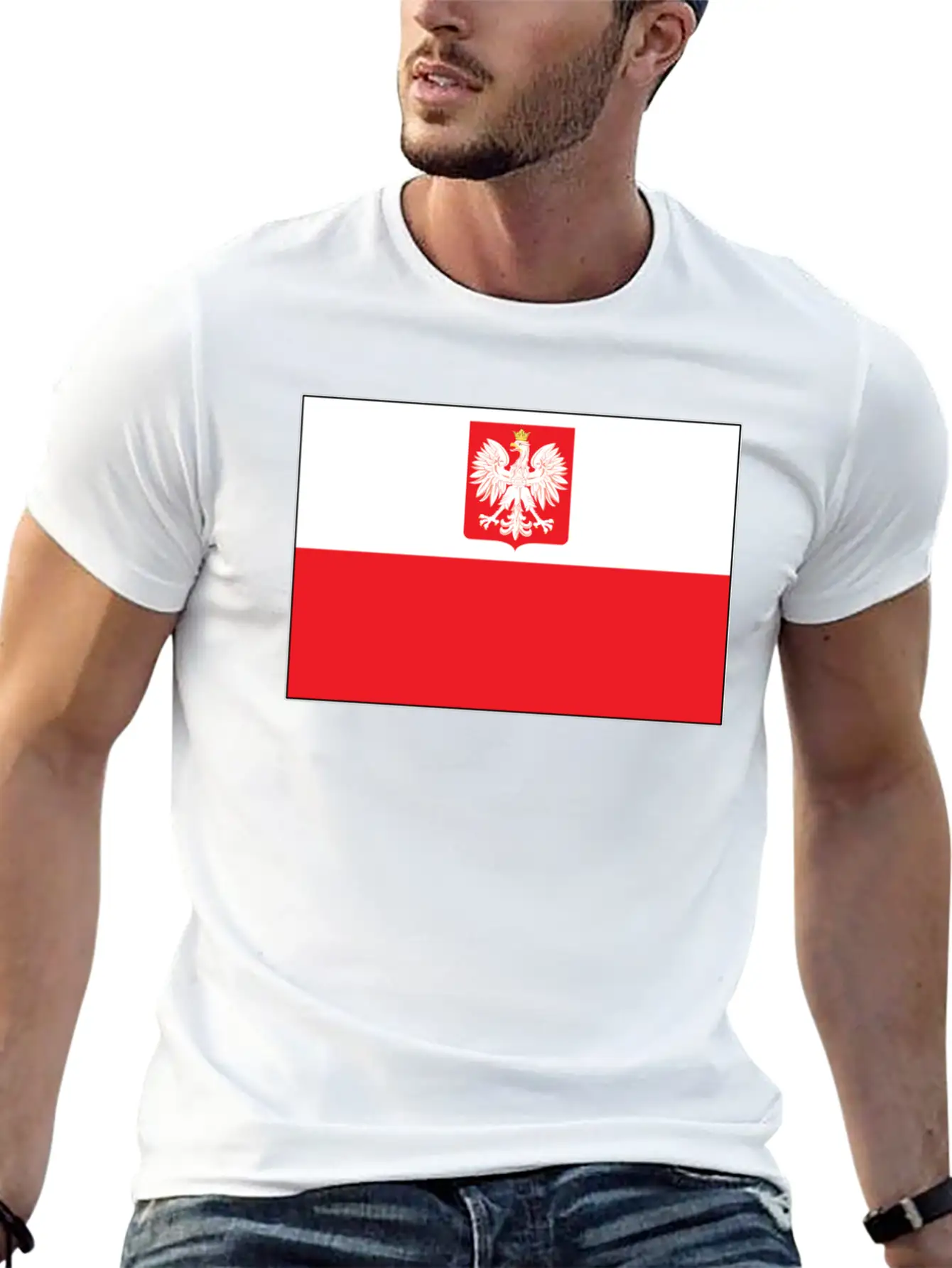 Polish Falcon Flag Unisex Casual T-Shirt – Clean Design For Daily Comfort