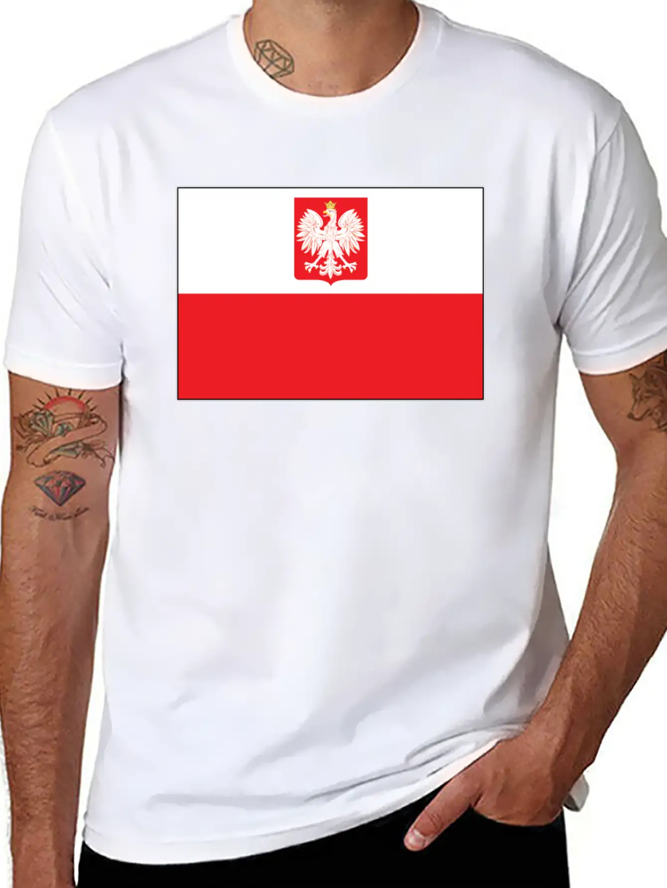 Polish Falcon Flag Unisex Casual T-Shirt – Clean Design For Daily Comfort