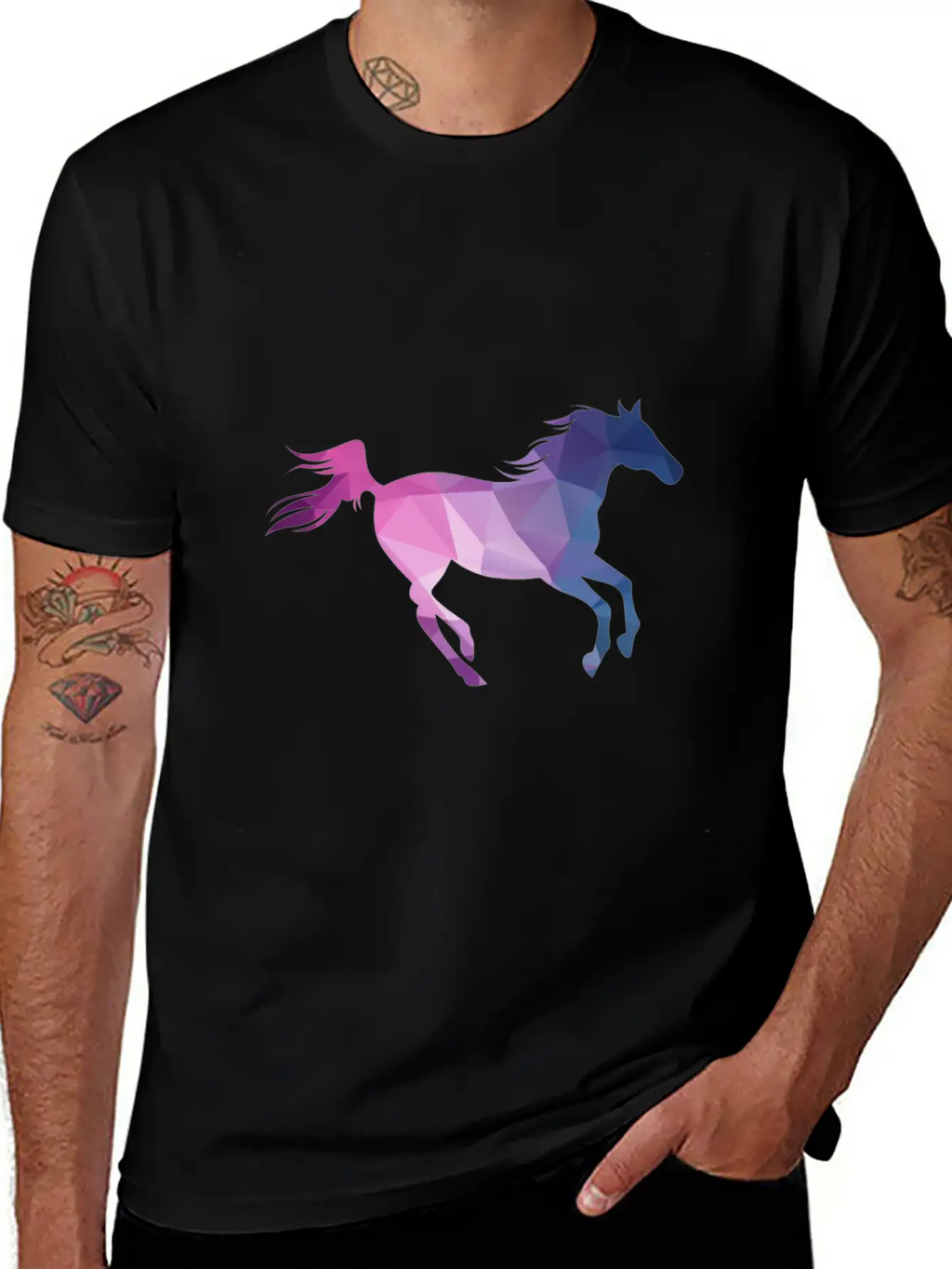 Polygon Horse Casual Graphic T-Shirt – Simple And Comfortable Daily Wear