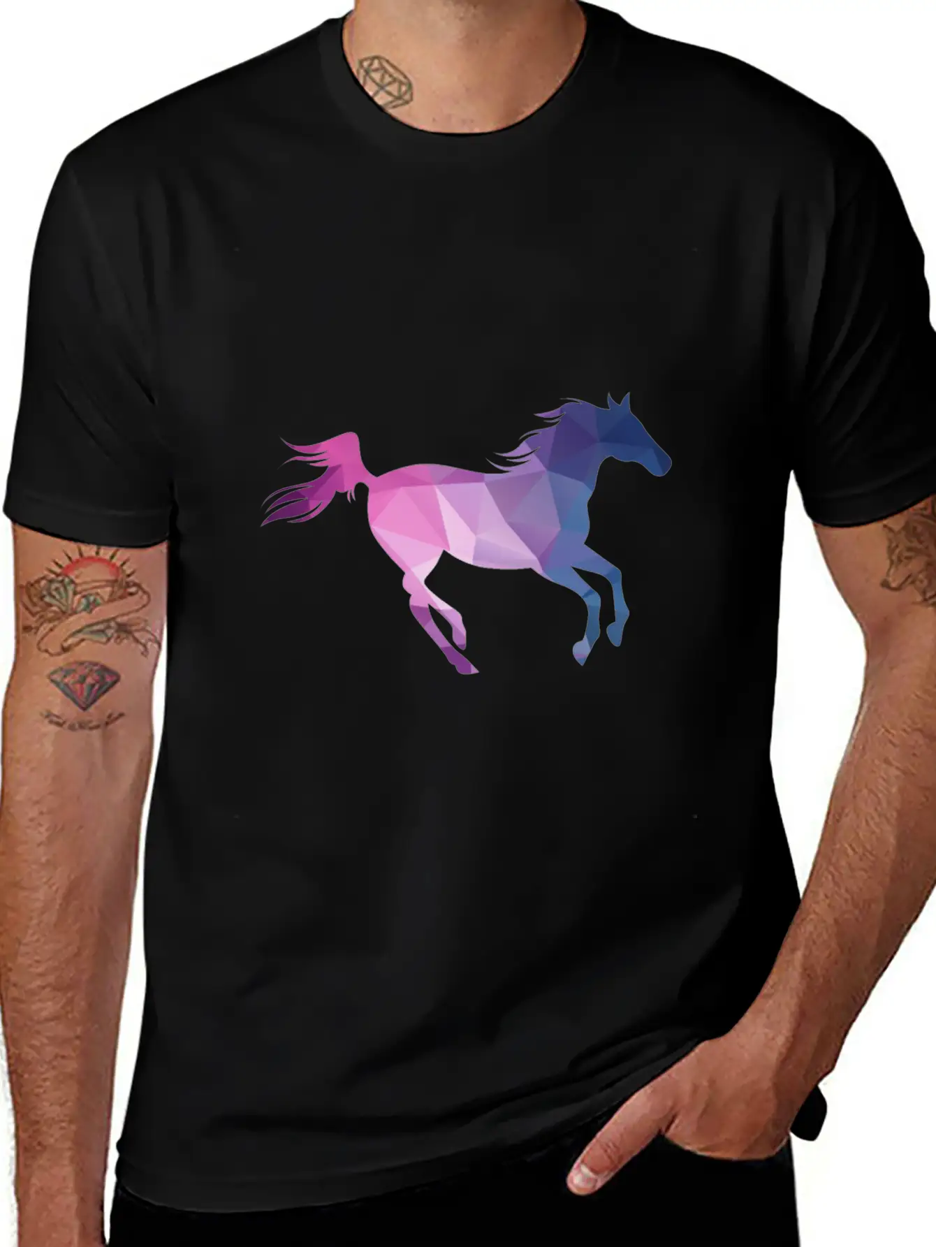 Polygon Horse Casual Graphic T-Shirt – Simple And Comfortable Daily Wear