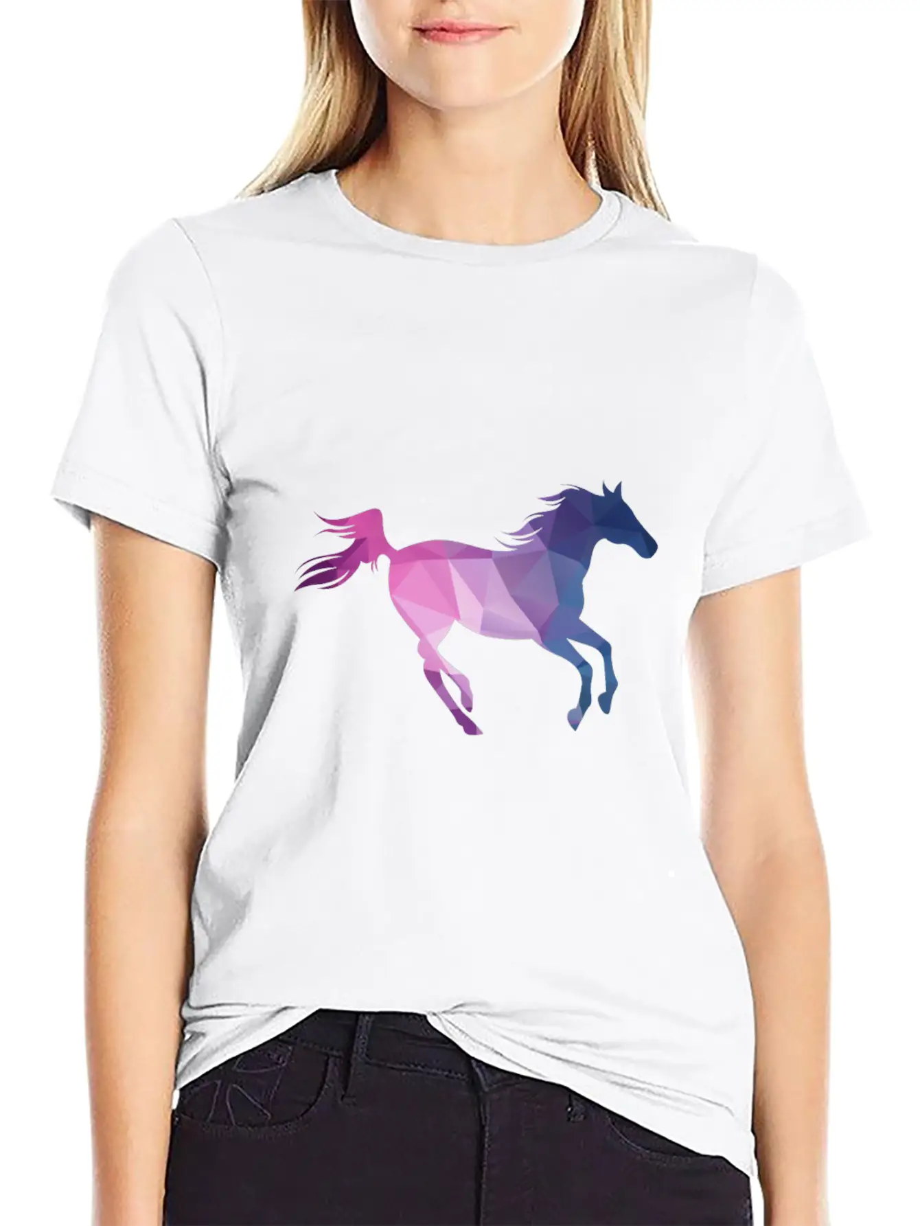 Polygon Horse Casual Graphic T-Shirt – Simple And Comfortable Daily Wear