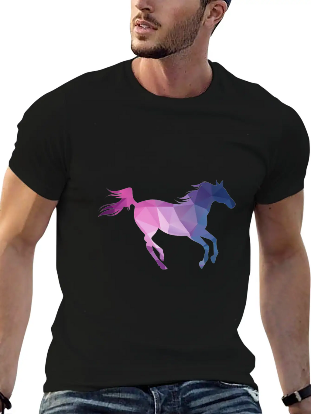 Polygon Horse Casual Graphic T-Shirt – Simple And Comfortable Daily Wear